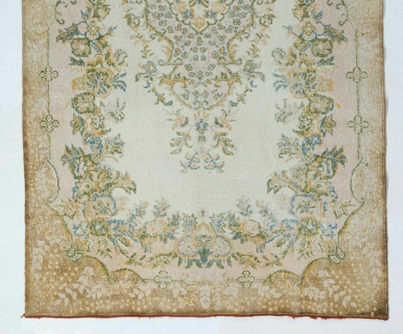 5.7x9.8 Ft Vintage Turkish Oushak Rug. Great For Modern Home & Office photo for sale