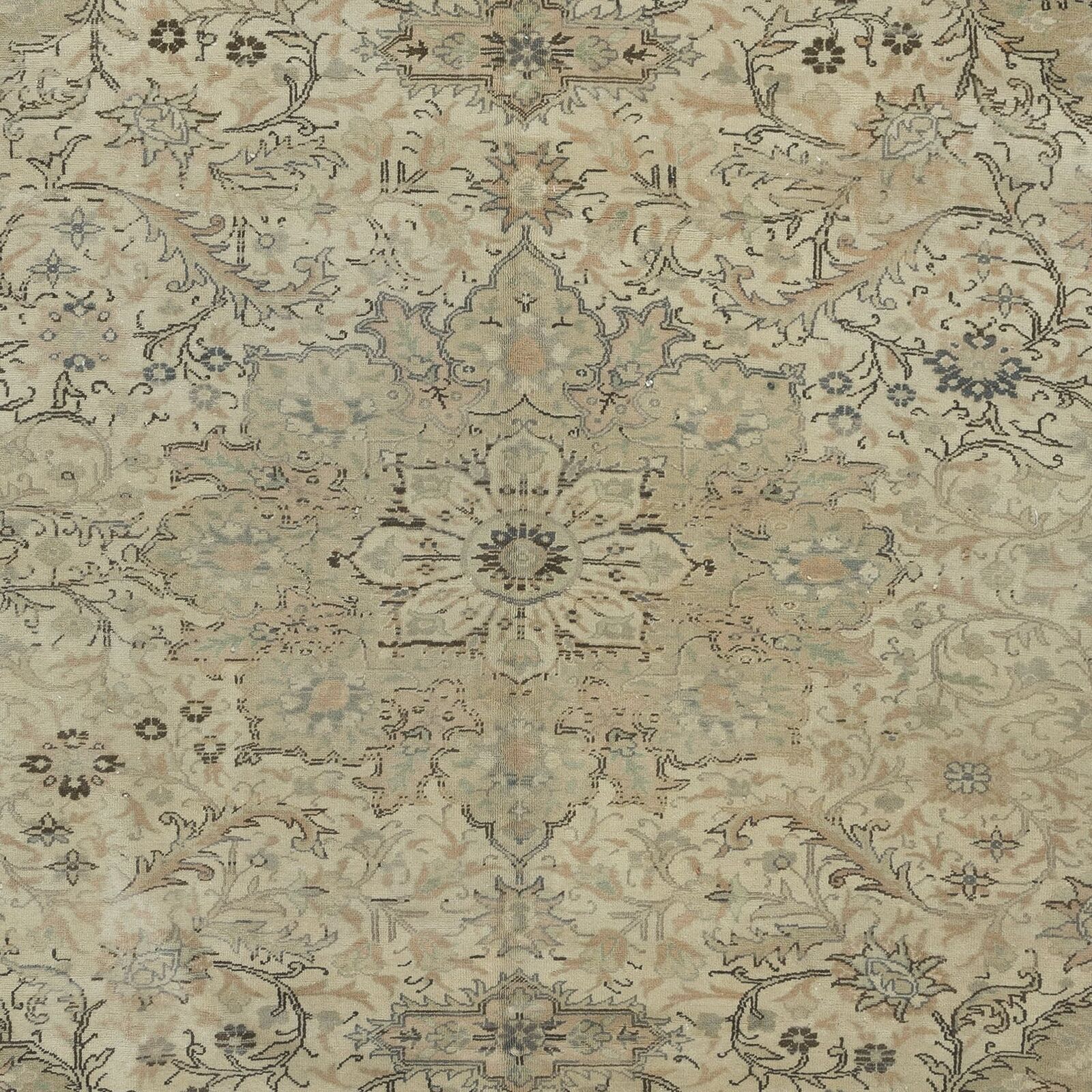 6.7x10 Ft Unique Vintage Handmade Rug In Beige, Faded Anatolian Oushak Carpet photo 1257.0
