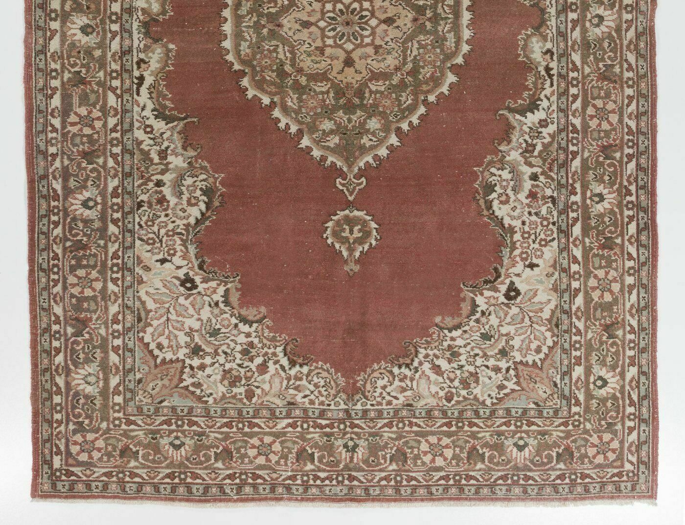 7x11 Ft Vintage Hand Knotted Turkish Oushak Rug With Medallion Design photo for sale