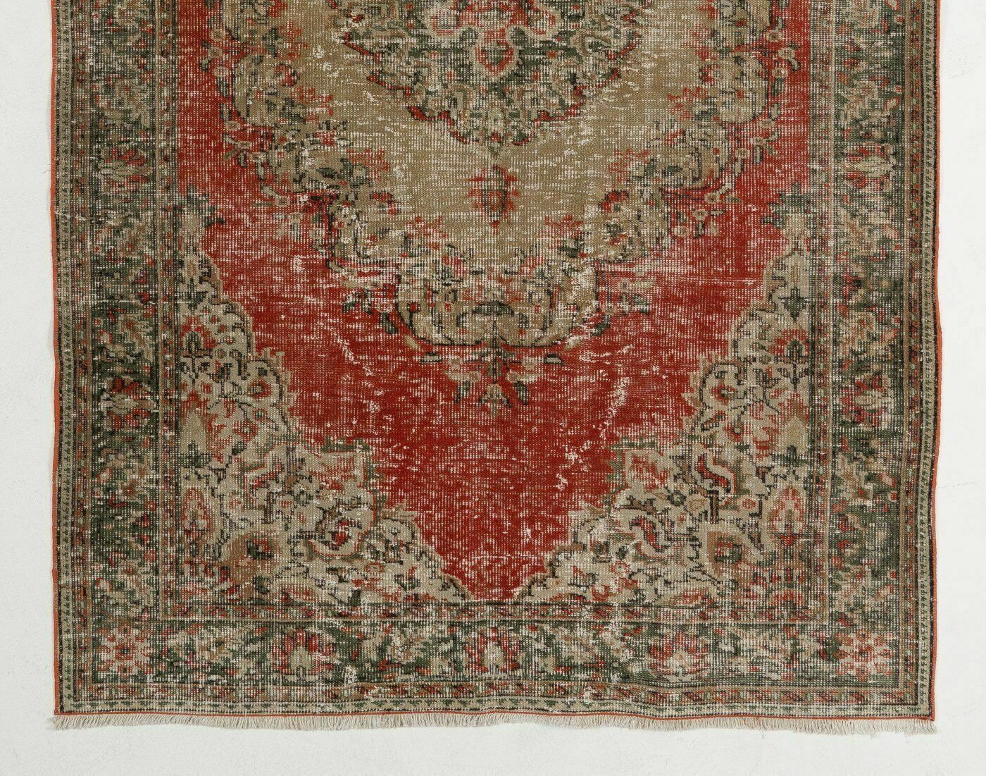 5.8x9.4 Ft Vintage Hand Knotted Turkish Rug In Warm Earthy Tones photo for sale