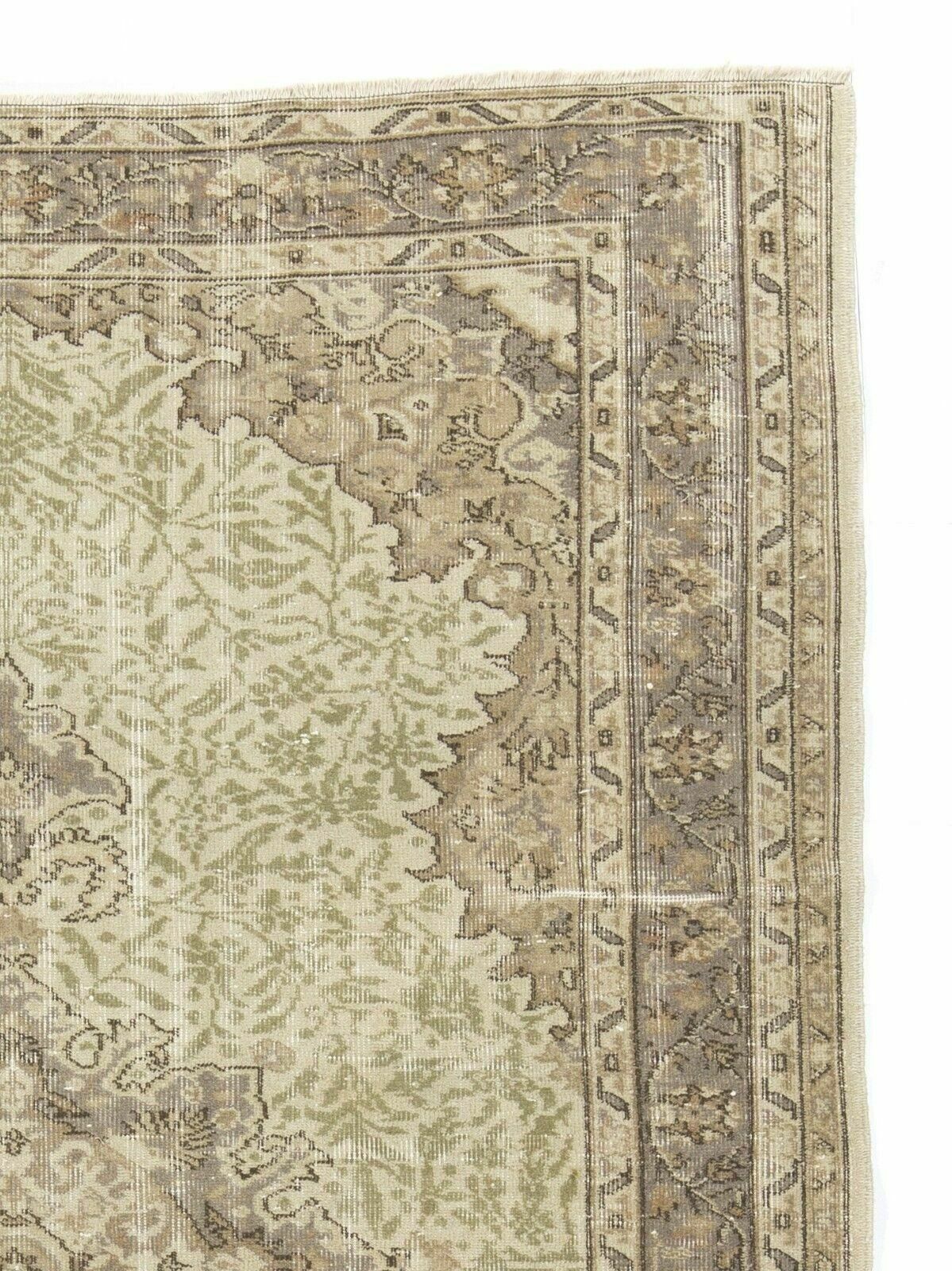 5.6x7.7 Ft Handmade Anatolian Oushak Wool Rug With Medallion Design photo 401.0