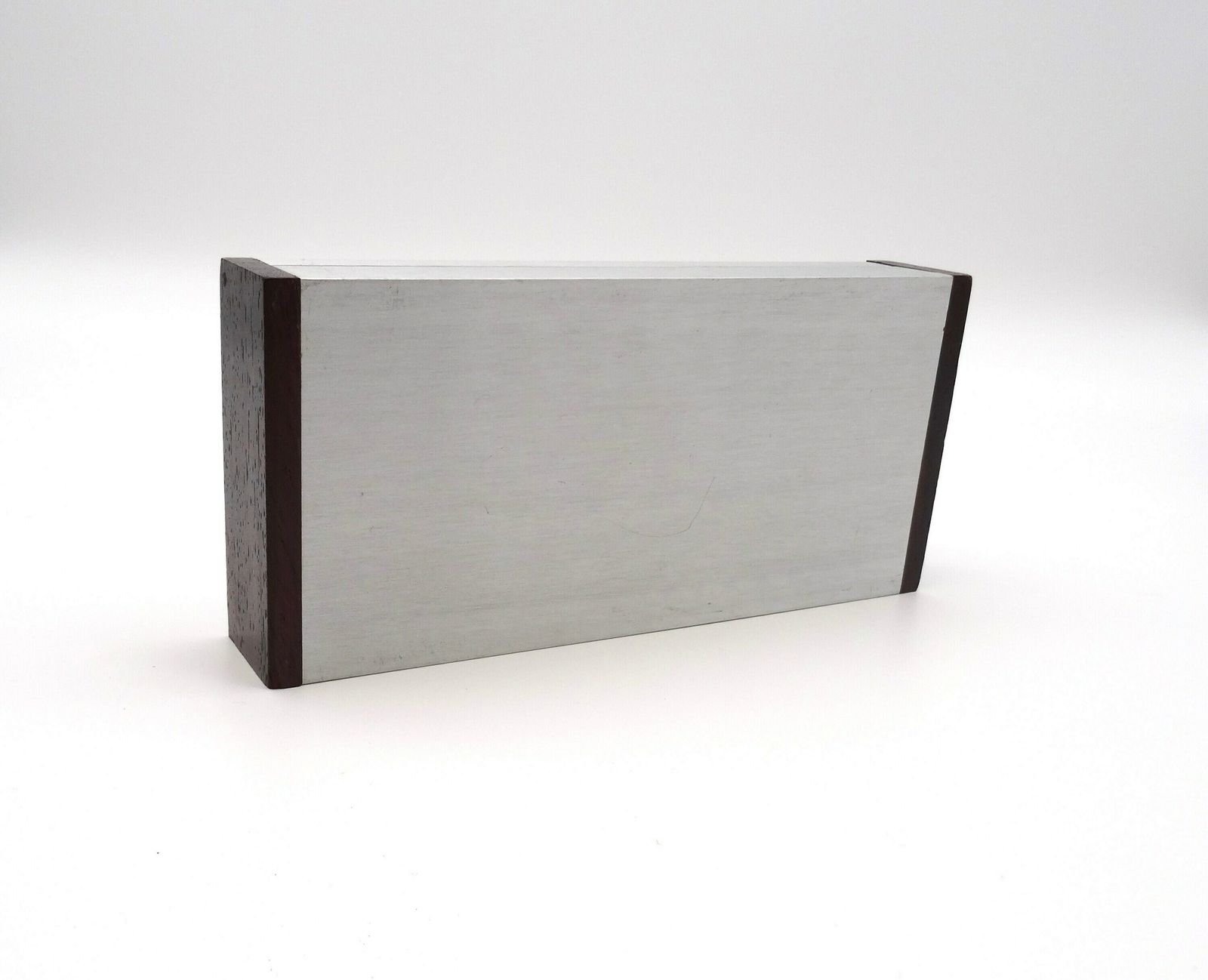 Rare Mid Century Modernist Design Teak & Metal Cigarette Box Italy 1960 photo buy