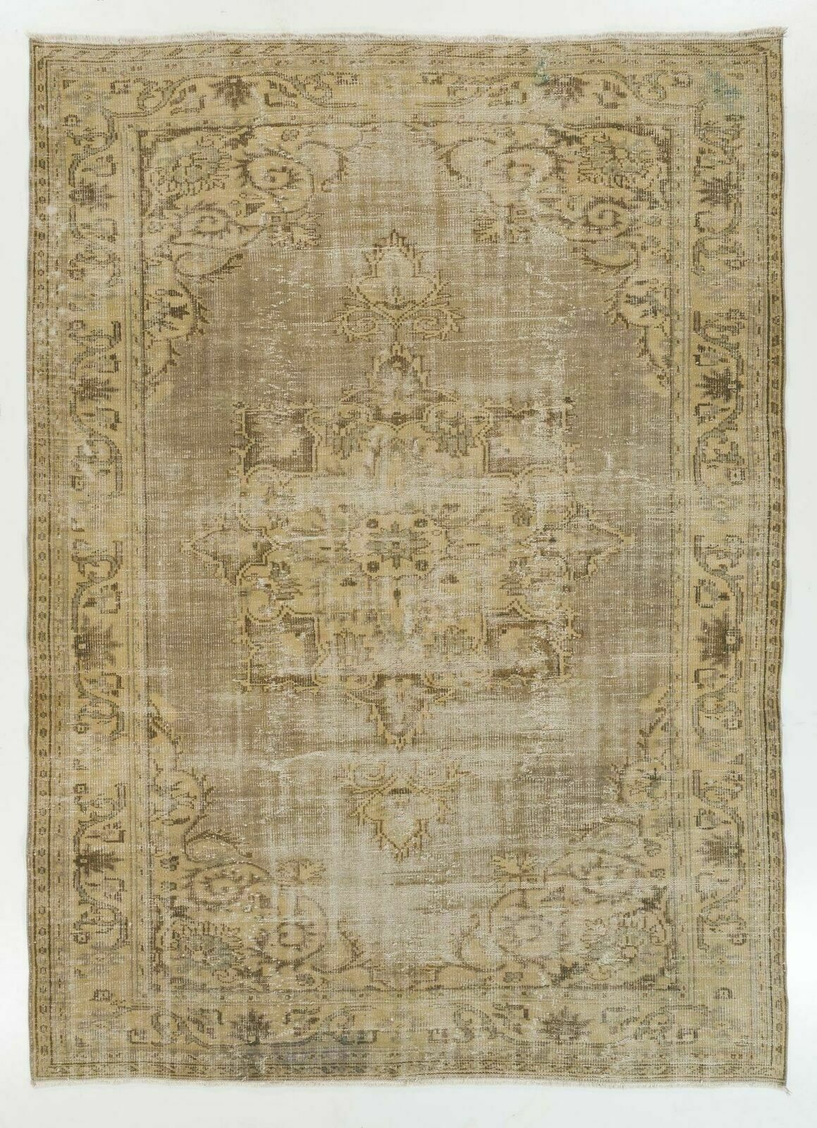 Hand Knotted Turkish Rug In Soft Earthy Colors. Wool Living Room Rugs