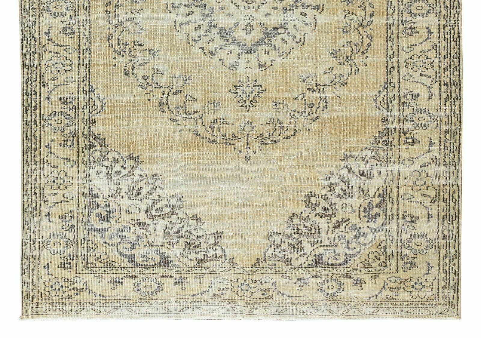 6.3x9.2 Ft Antique Washed Vintage Handmade Anatolian Oushak Wool Area Rug photo 648.0