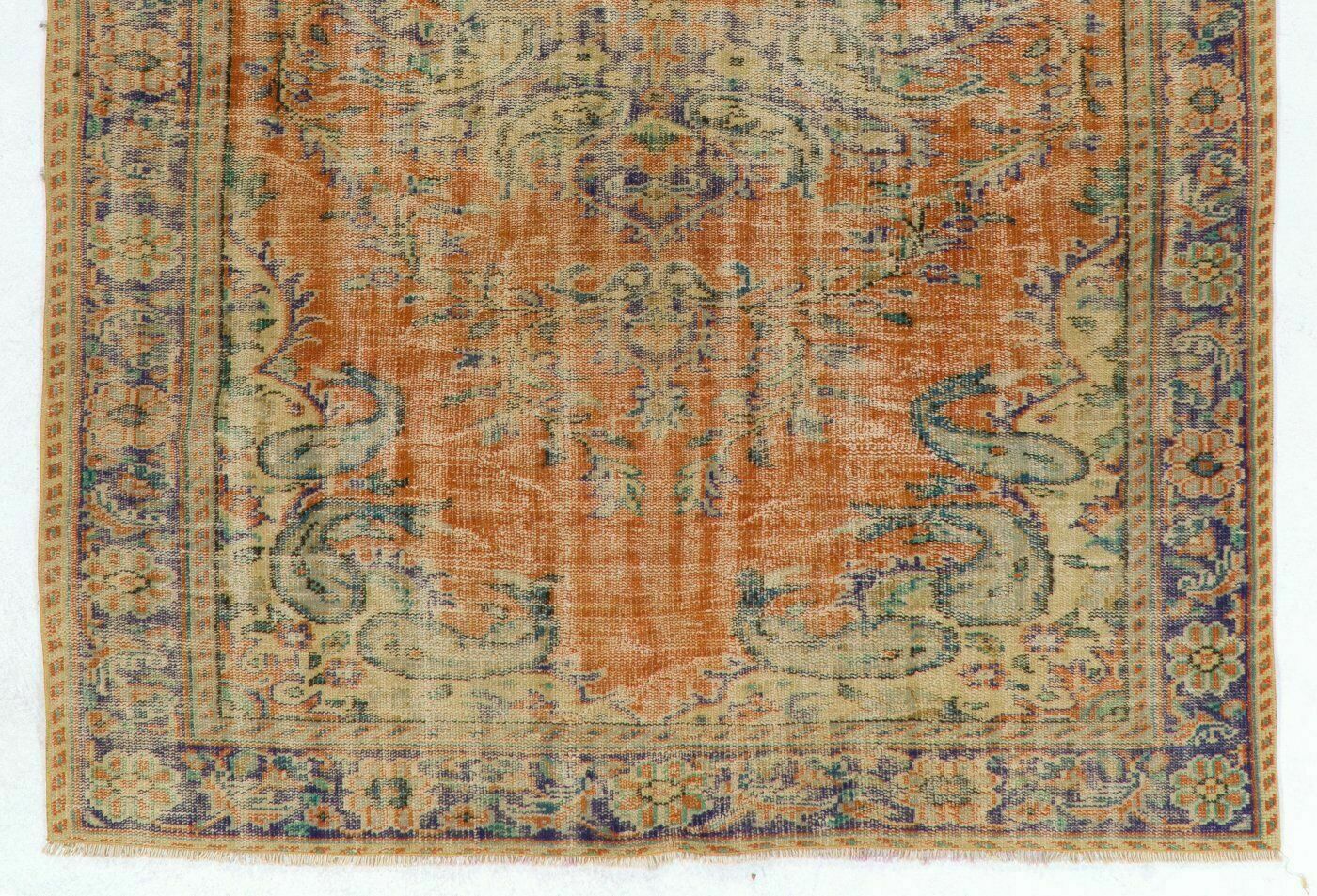 Hand Knotted Vintage Turkish Oushak Wool Rug For Home And Office Decor photo for sale