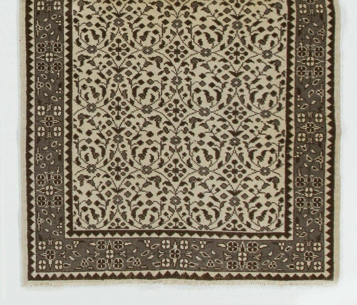 3.8x6.8 Ft Vintage Floral Design Handmade Turkish Rug photo for sale
