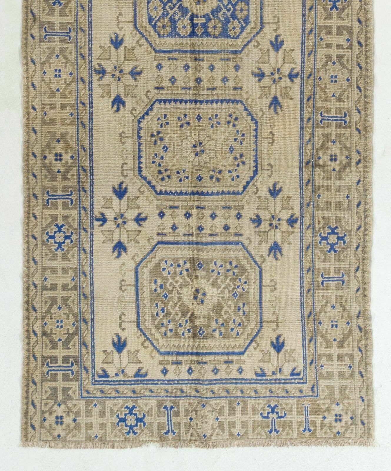 4.8x12 Ft Vintage Anatolian Oushak Runner Rug. Wool Hand Knotted Rug For Hallway photo for sale