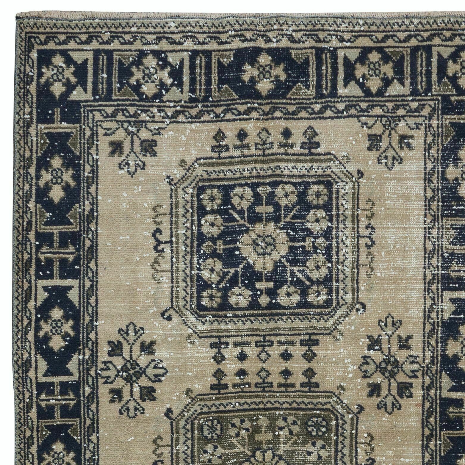 4.7x11.8 Ft Vintage Handmade Corridor Rug, Wide Hallway Runner, Stair Carpet photo Textiles