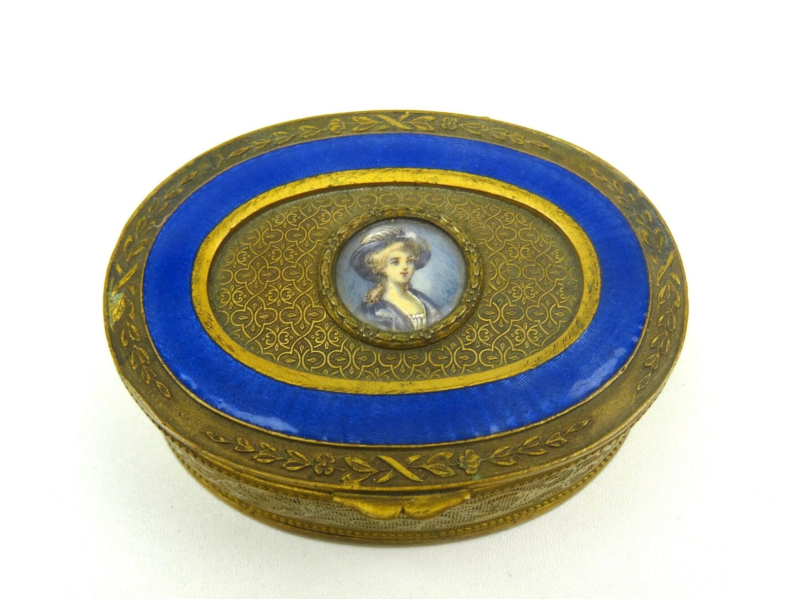 Original Art Nouveau Fire Gilded Jewelry Box Guilloche Enamel 1890 photo furniture