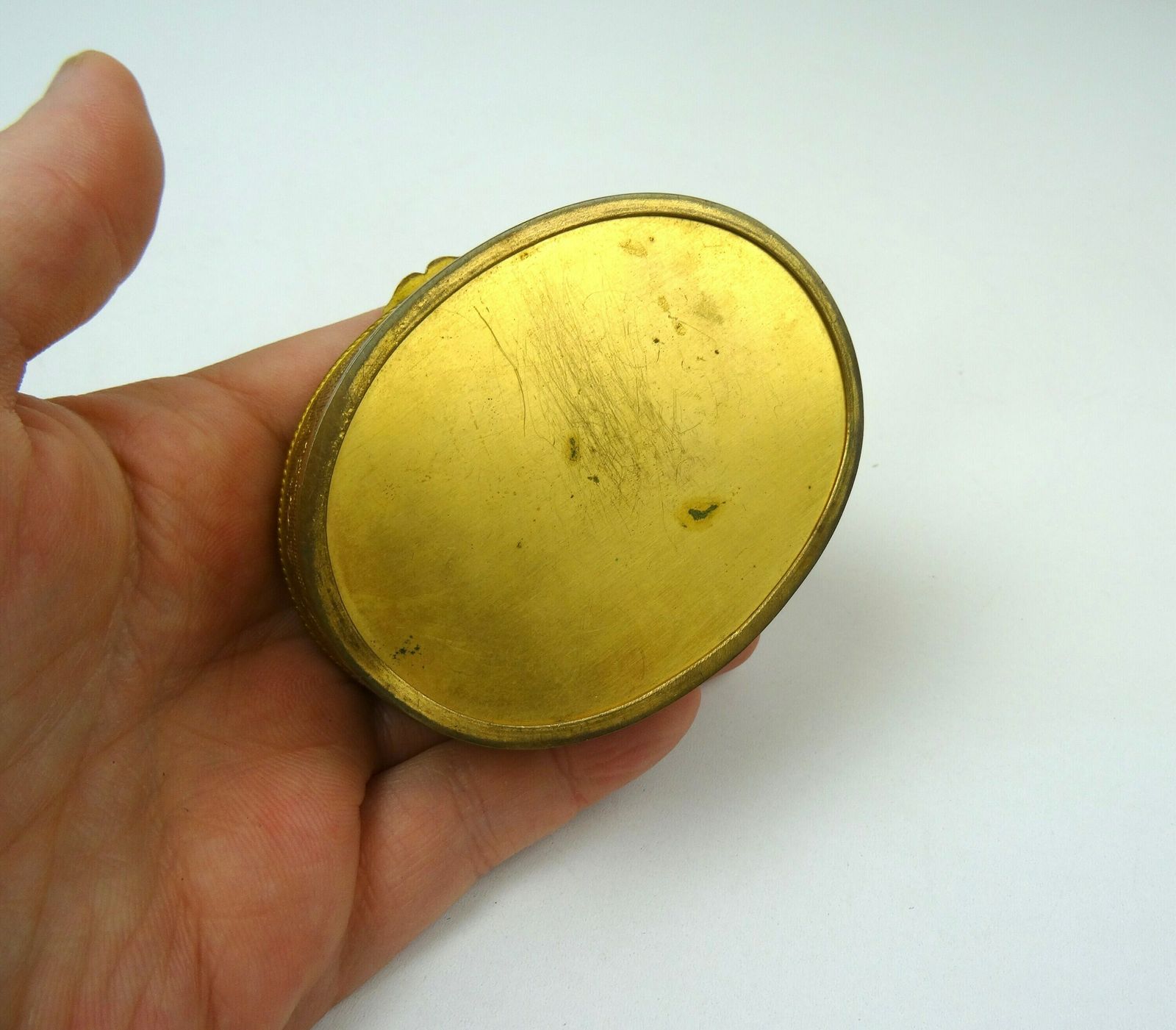 Original Art Nouveau Fire Gilded Jewelry Box Guilloche Enamel 1890 photo vintage