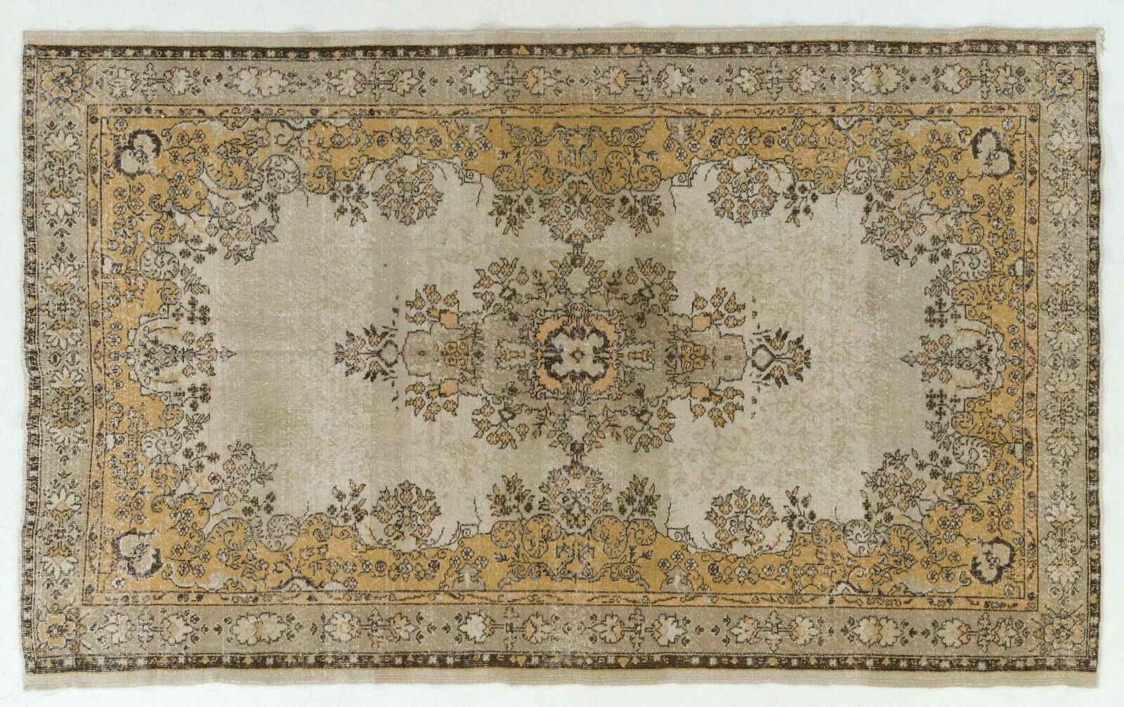 6.7x10.6 Ft Hand Made Vintage Anatolian Oushak Rug, Woolen Floor Covering photo 791.0