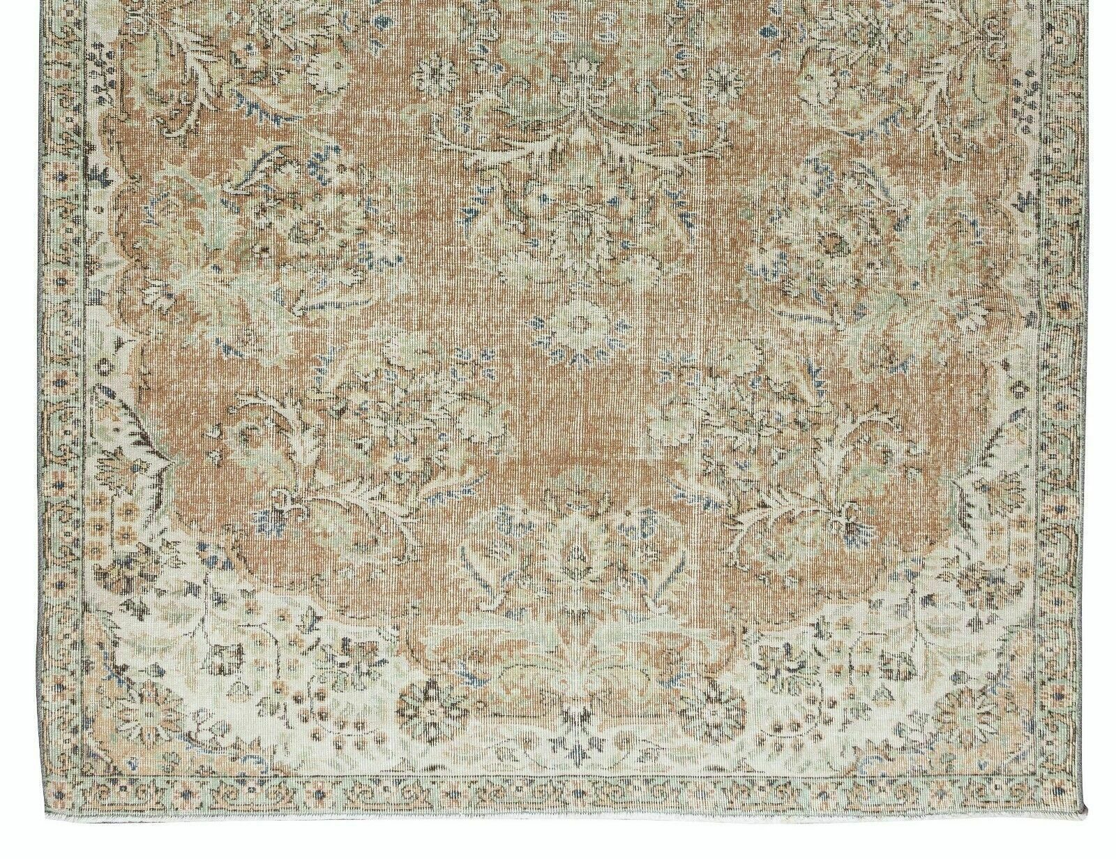 6.5x10.2 Ft Hand Knotted Vintage Oushak Rug, Traditional 1960s Floor Covering photo 616.0