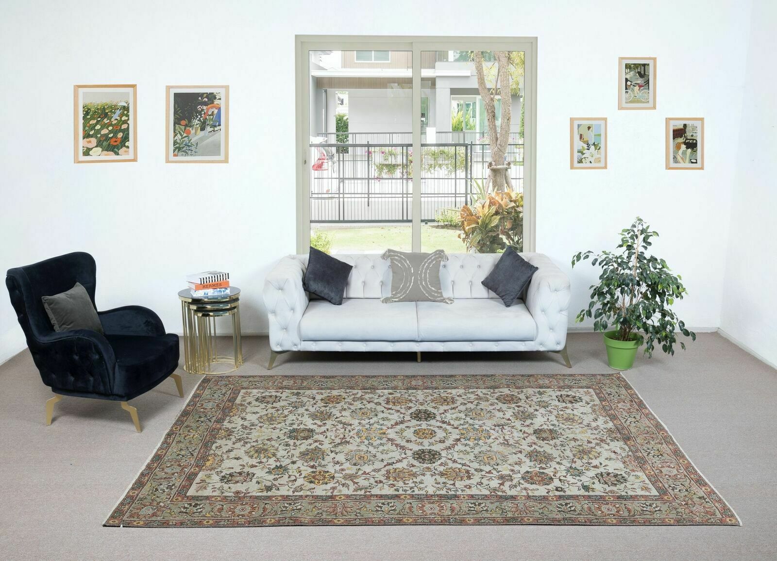 6.6x10.2 Ft Vintage Handmade Anatolian Rug For Country Homes & Rustic Interiors photo furniture