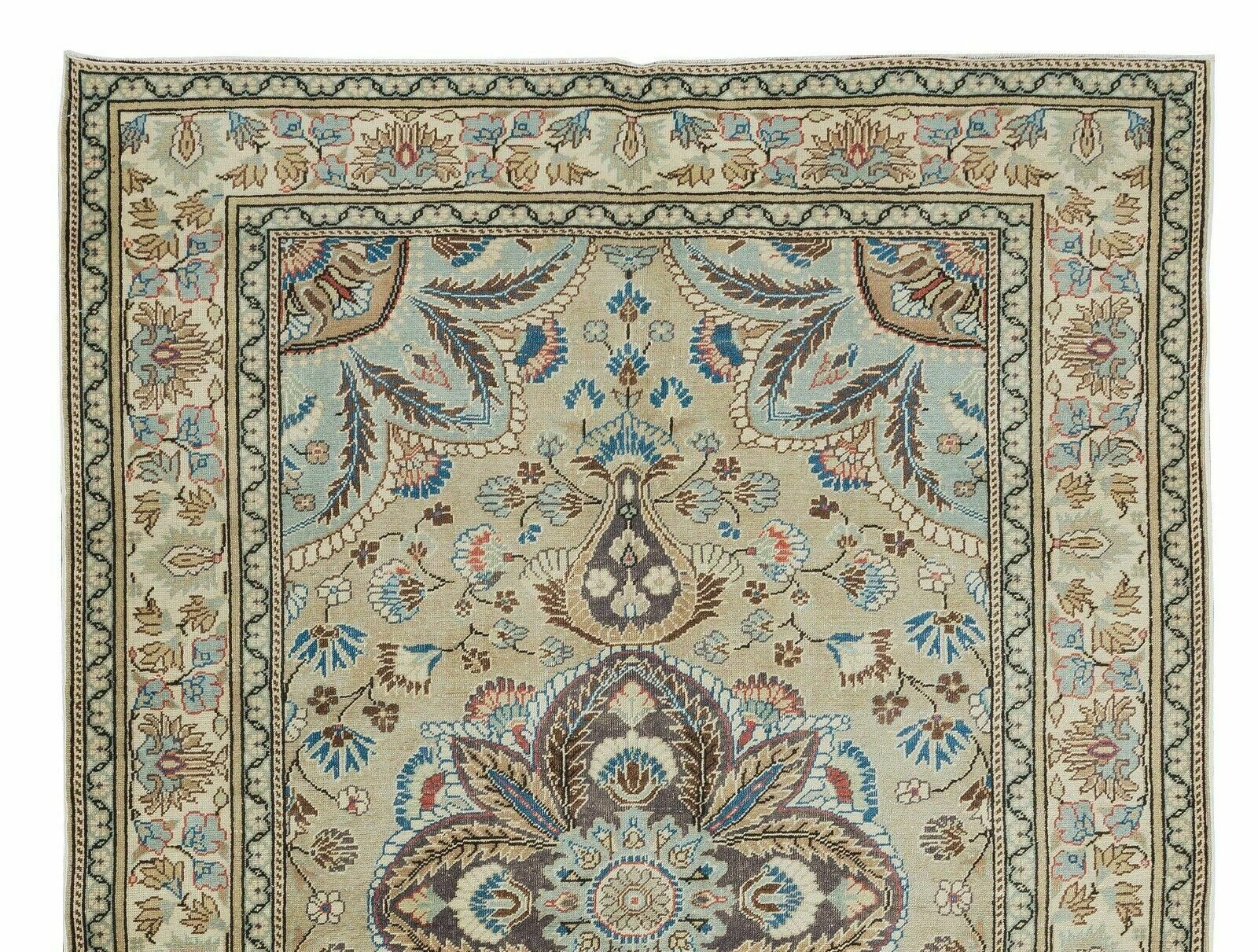 4.6x7.3 Ft Elegant Vintage Handmade Wool Area Rug From Central Anatolia photo Textiles
