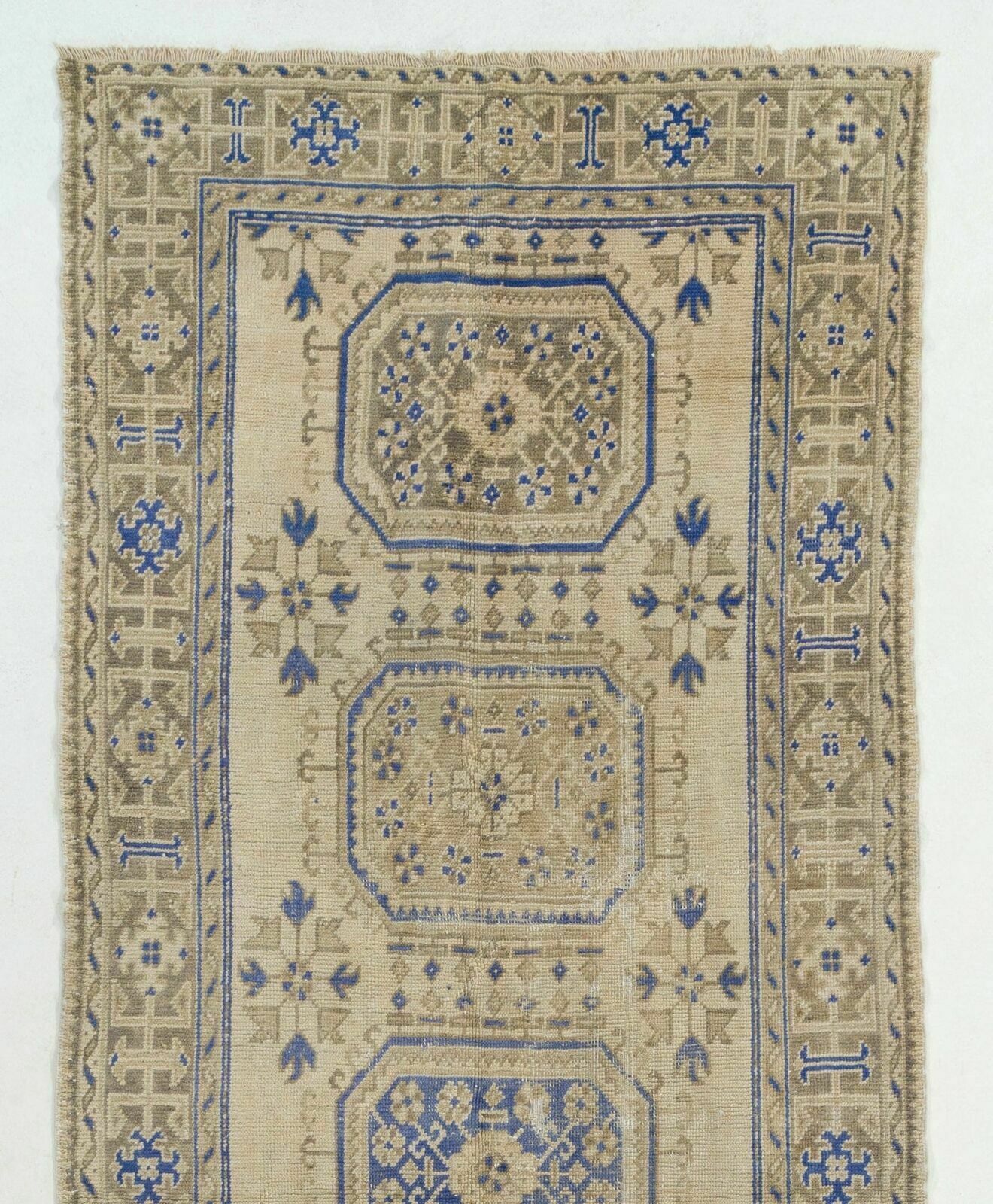 4.6x12.2 Ft Vintage Anatolian Oushak Runner Rug. Hand Knotted Wool Rug photo furniture