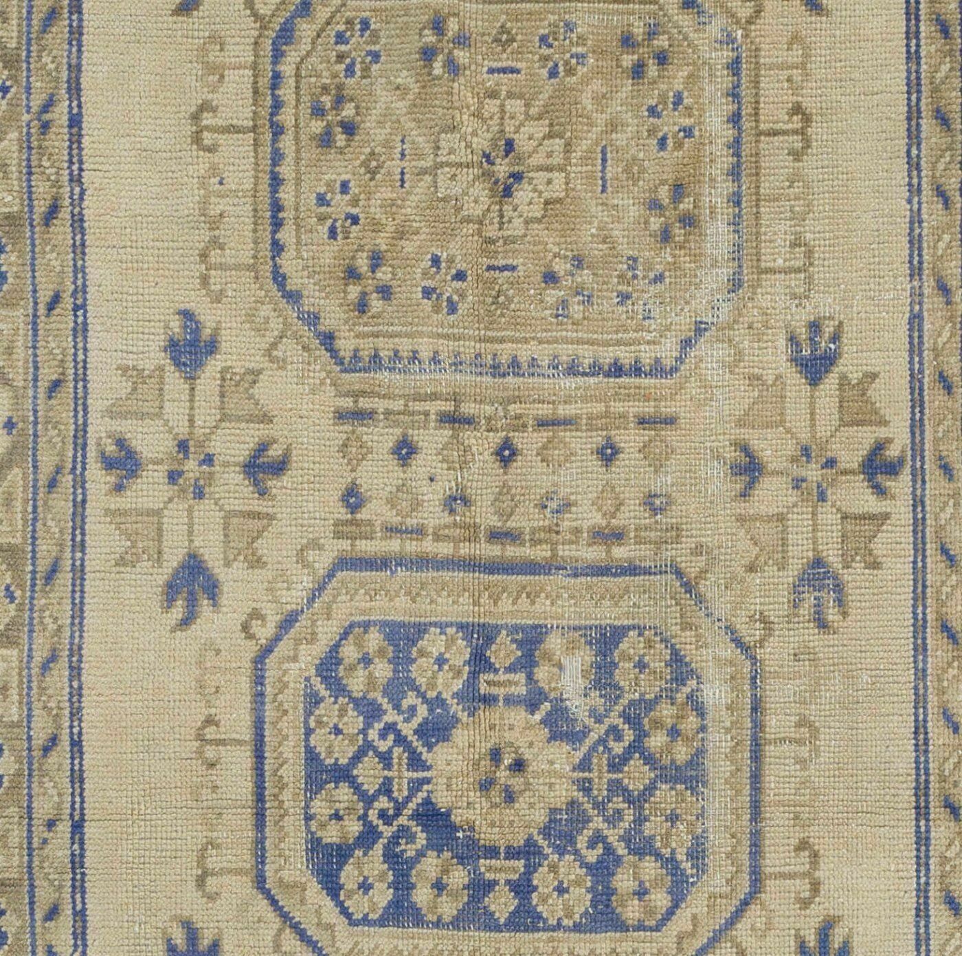 4.6x12.2 Ft Vintage Anatolian Oushak Runner Rug. Hand Knotted Wool Rug photo Textiles