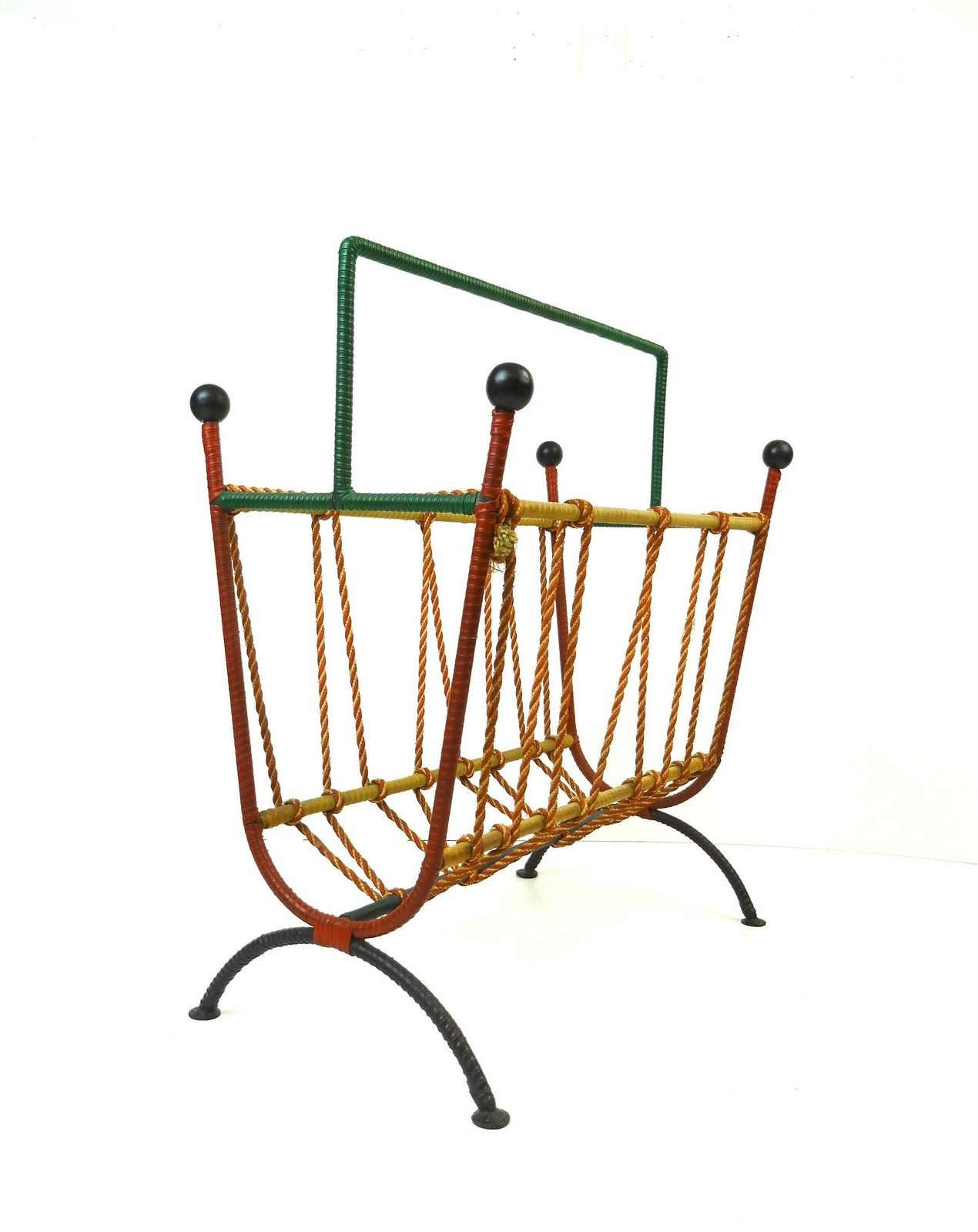 Beautiful Mid Century Magazine Rack Holder Italy 1950