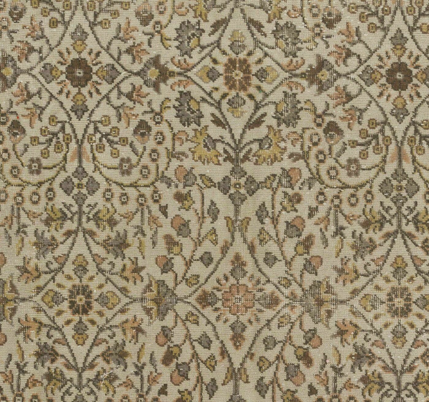 6.6x10.2 Ft Floral Patterned Hand Knotted Vintage Central Anatolian Wool Rug photo Textiles