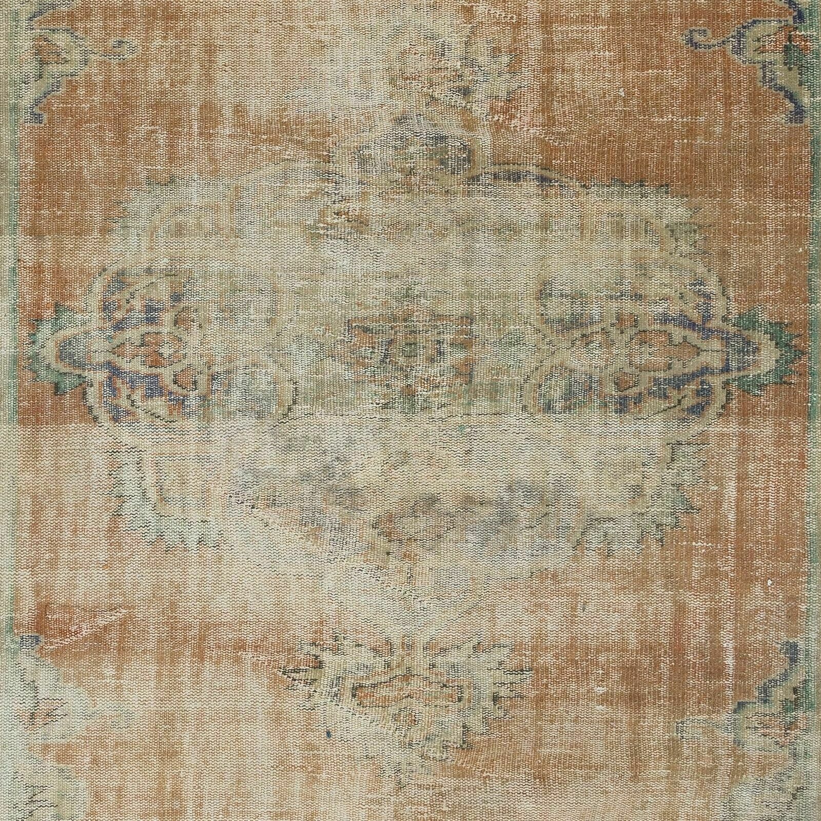 6x9.2 Ft Sun Faded Handmade Anatolian Oushak Rug, 1950s Shabby Chic Wool Carpet photo 520.0