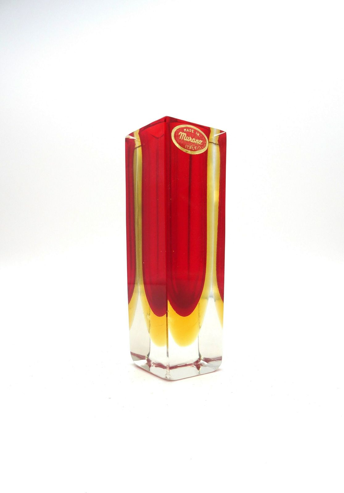 Beautiful Mid Century Murano Sommerso Glass Vase Poli Seguso Italy 1960 photo vintage
