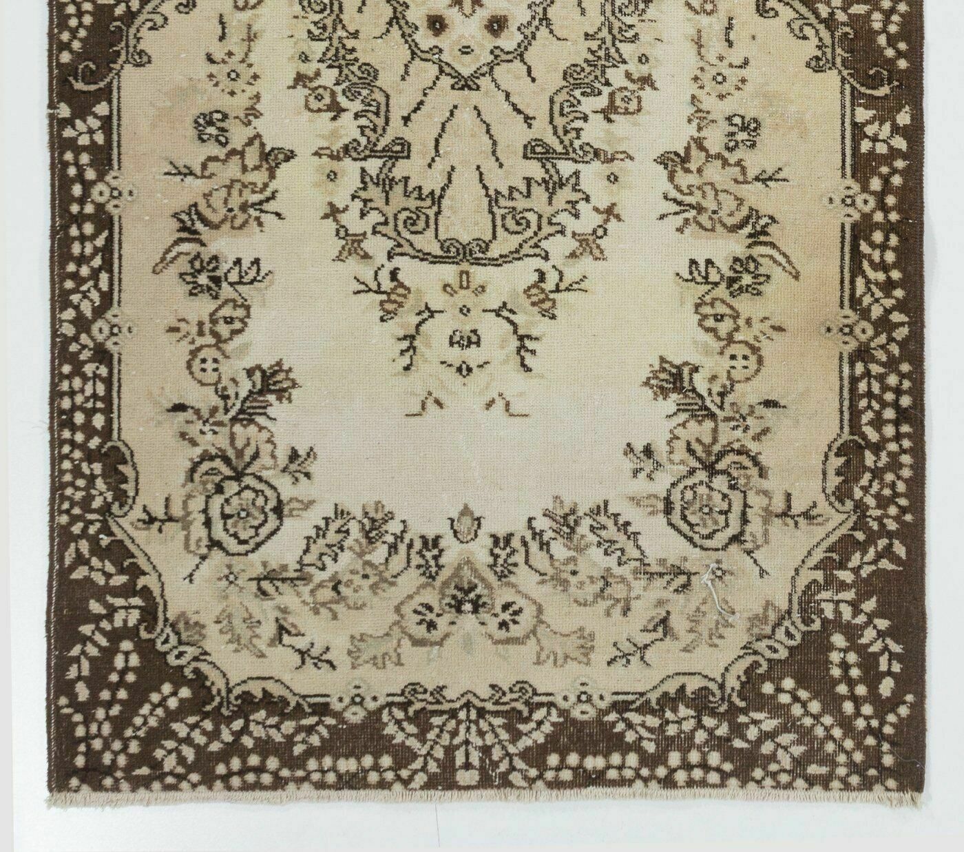 4x7 Ft Hand Knotted Vintage Anatolian Area Rug With Medallion Design photo for sale