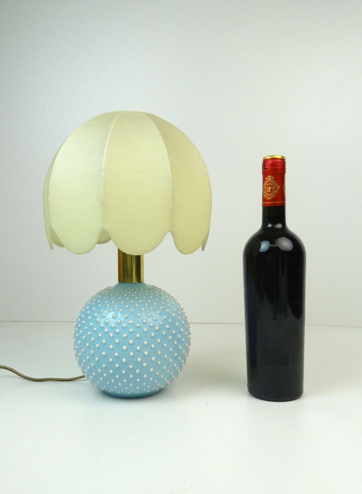 Rare Mid Century Polka Dot Ceramic Cocoon Shade Desk Lamp By Studio Paf Italy 1970 photo 735.0