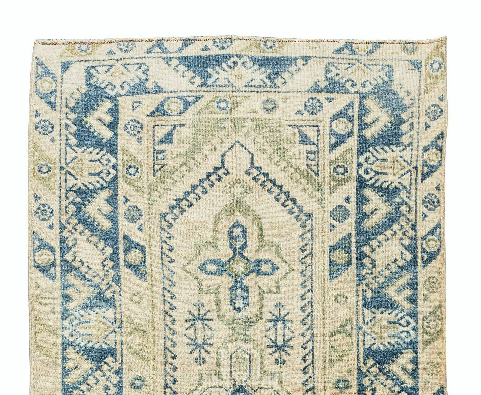 4x6.9 Ft Vintage Handmade Rug From Central Anatolia, Woolen Floor Covering photo Textiles