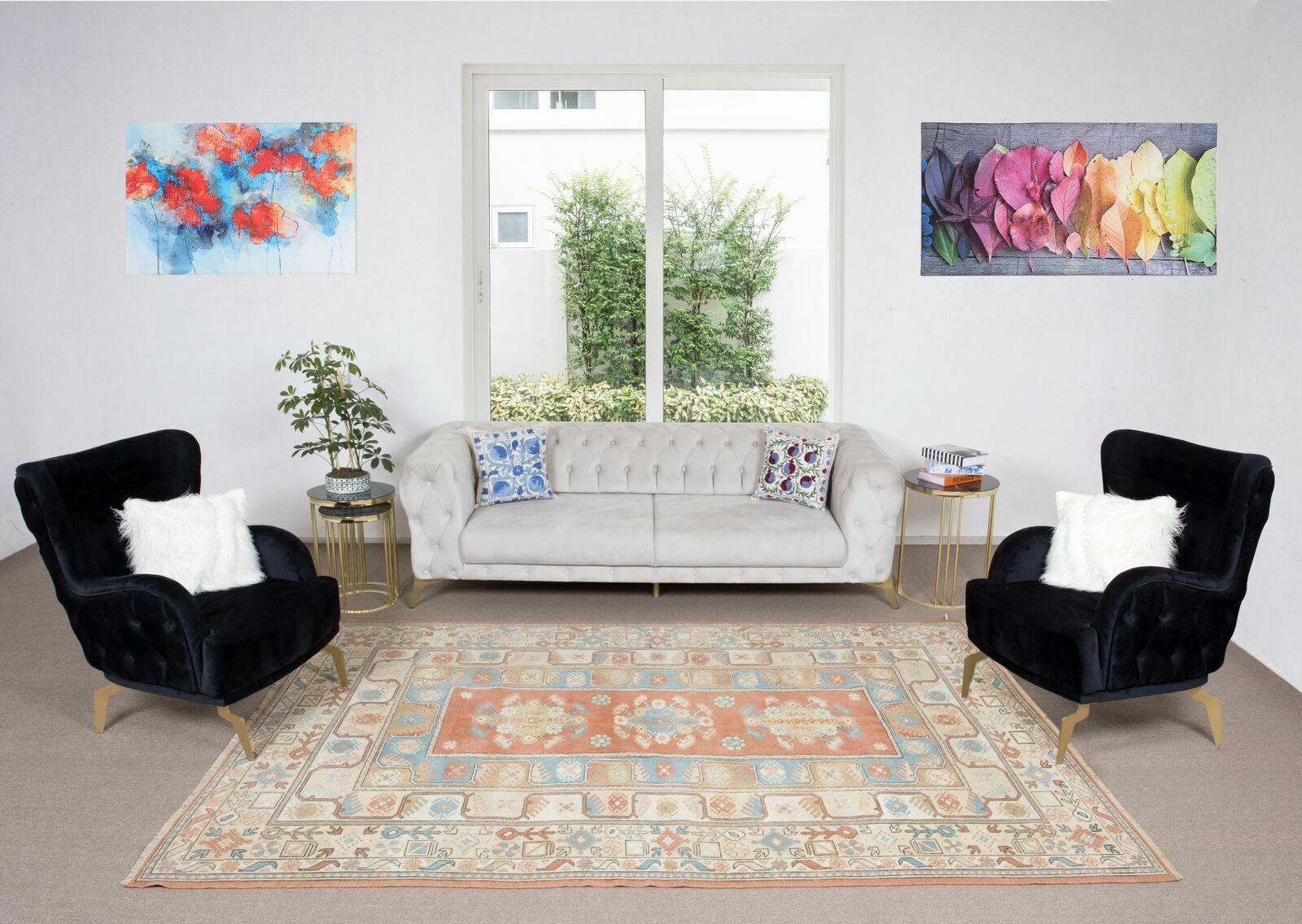 6.5x9.9 Ft Vintage Handmade Area Rug From Milas / Turkey, 100% Wool photo furniture