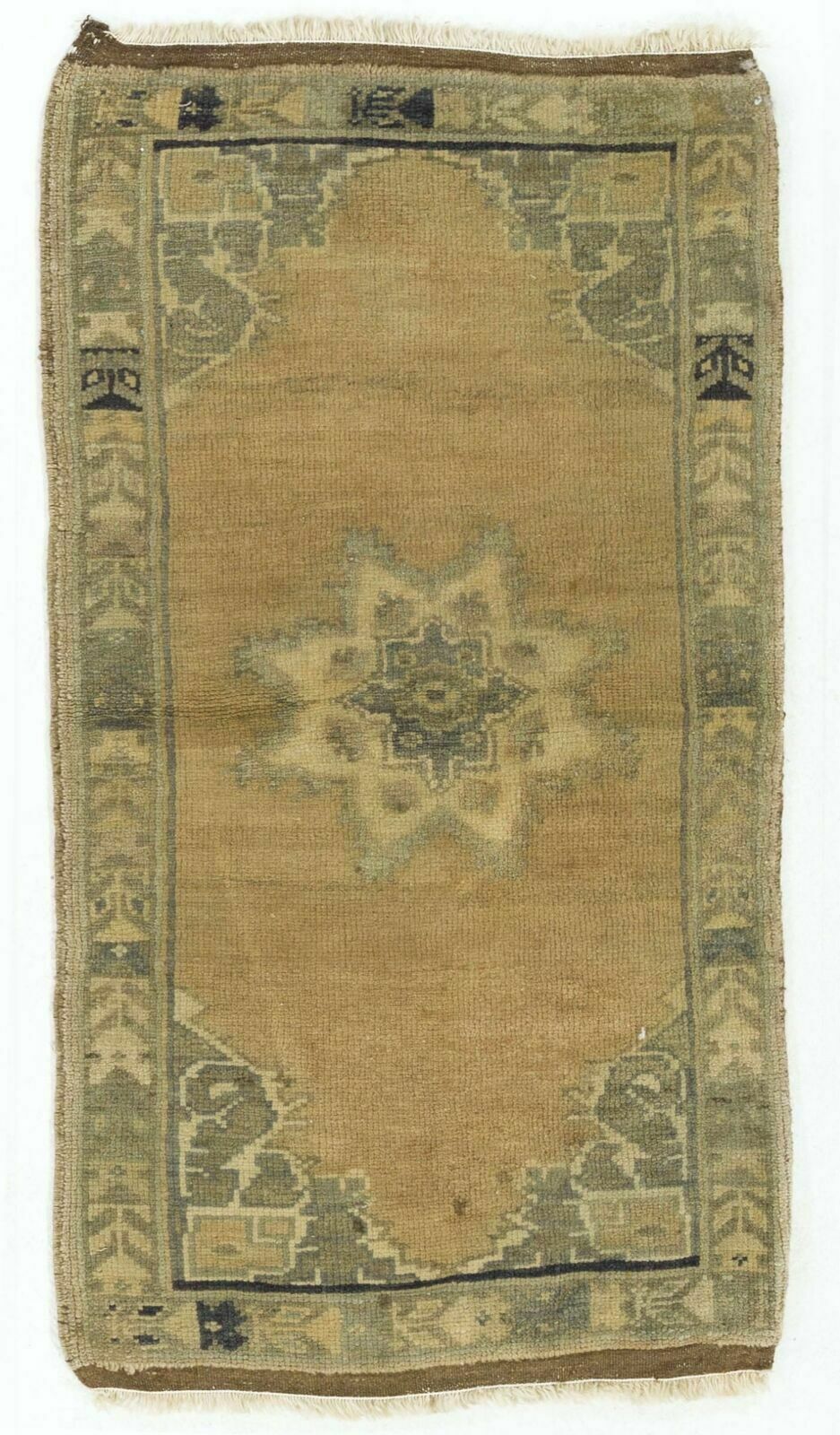 1.7x3 Ft Small Vintage Carpet. Handmade Turkish Village Accent Rug
