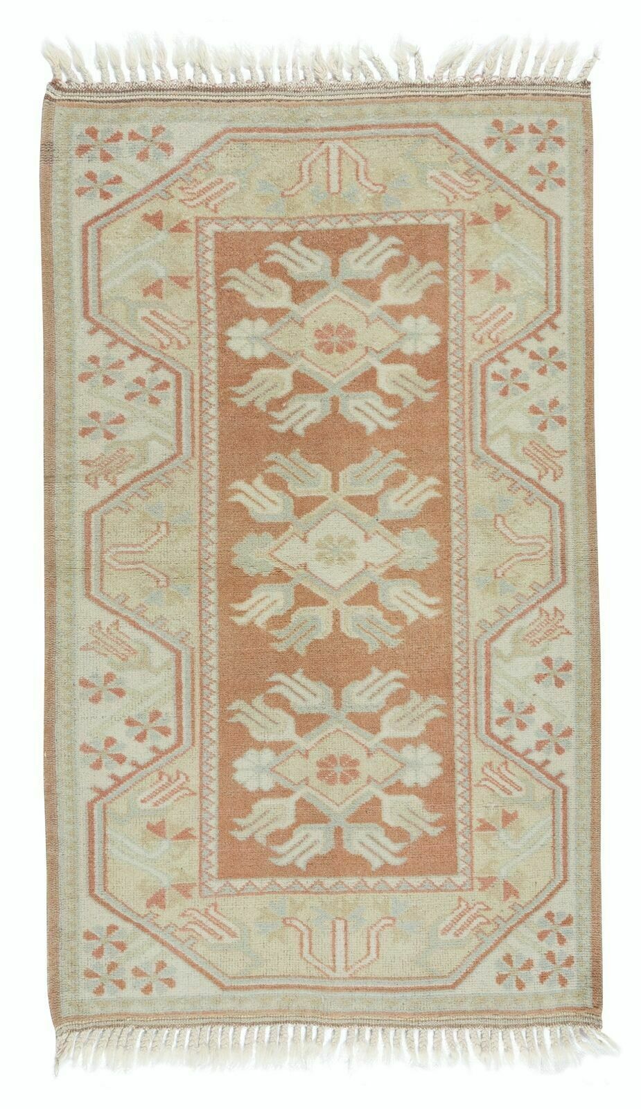 2.7x4.3 Ft Vintage Handmade "Sun Faded" Anatolian Milas Small Wool Rug