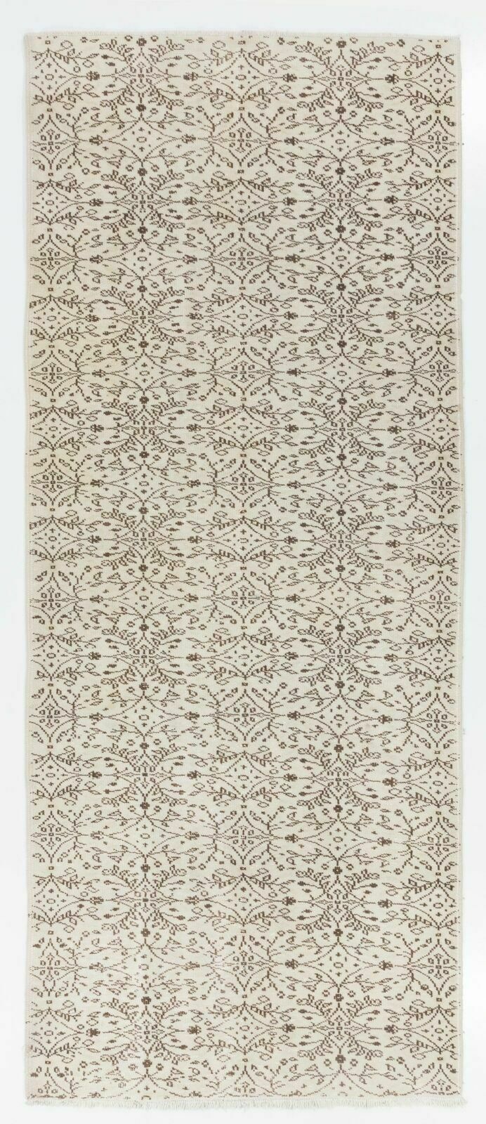 4.7x11.4 Ft Vintage Anatolian Runner, Beige Long Rug
