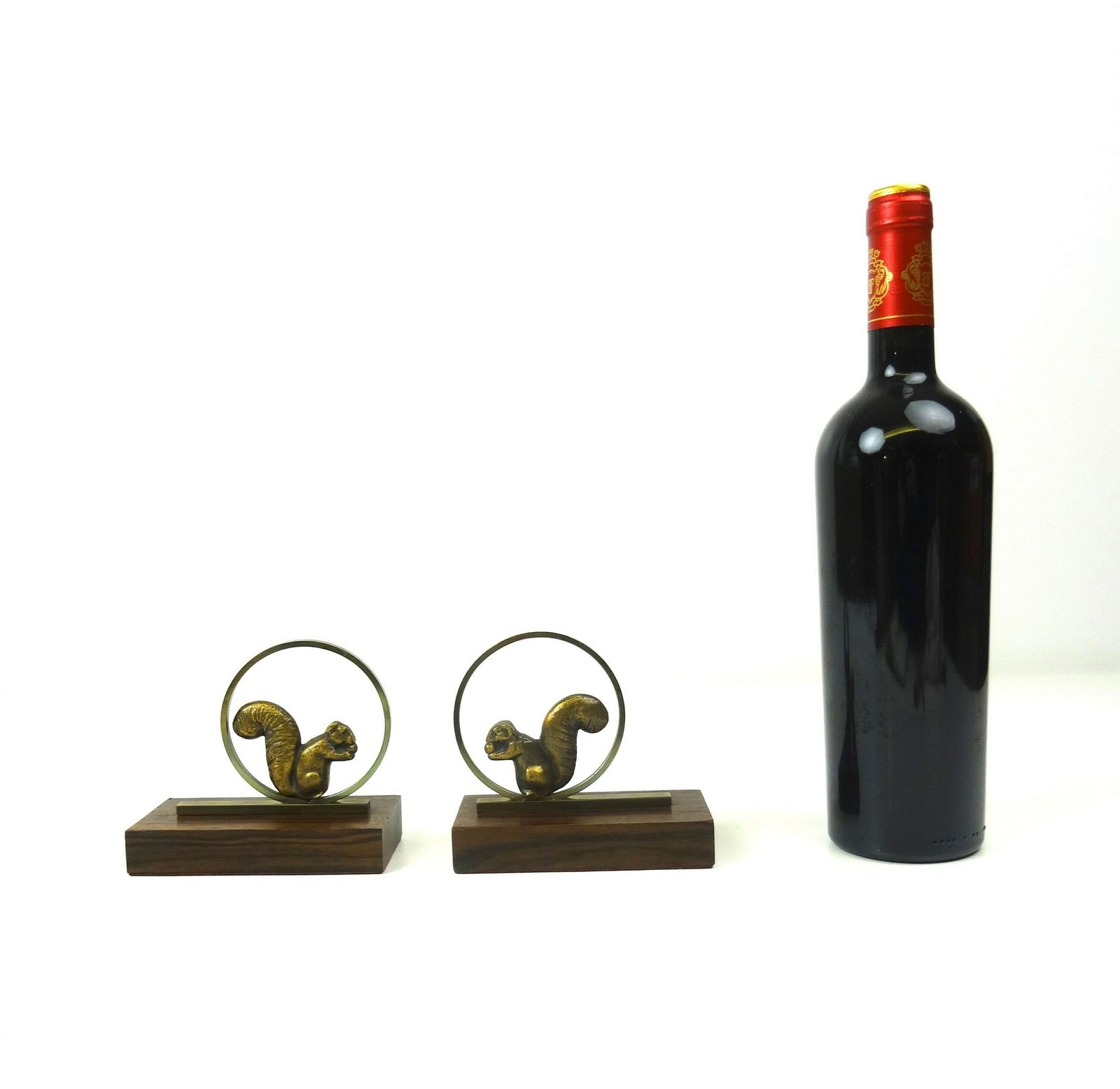 Rare Lovely Art Deco Bronze Squirrels Bookends photo Home Decor