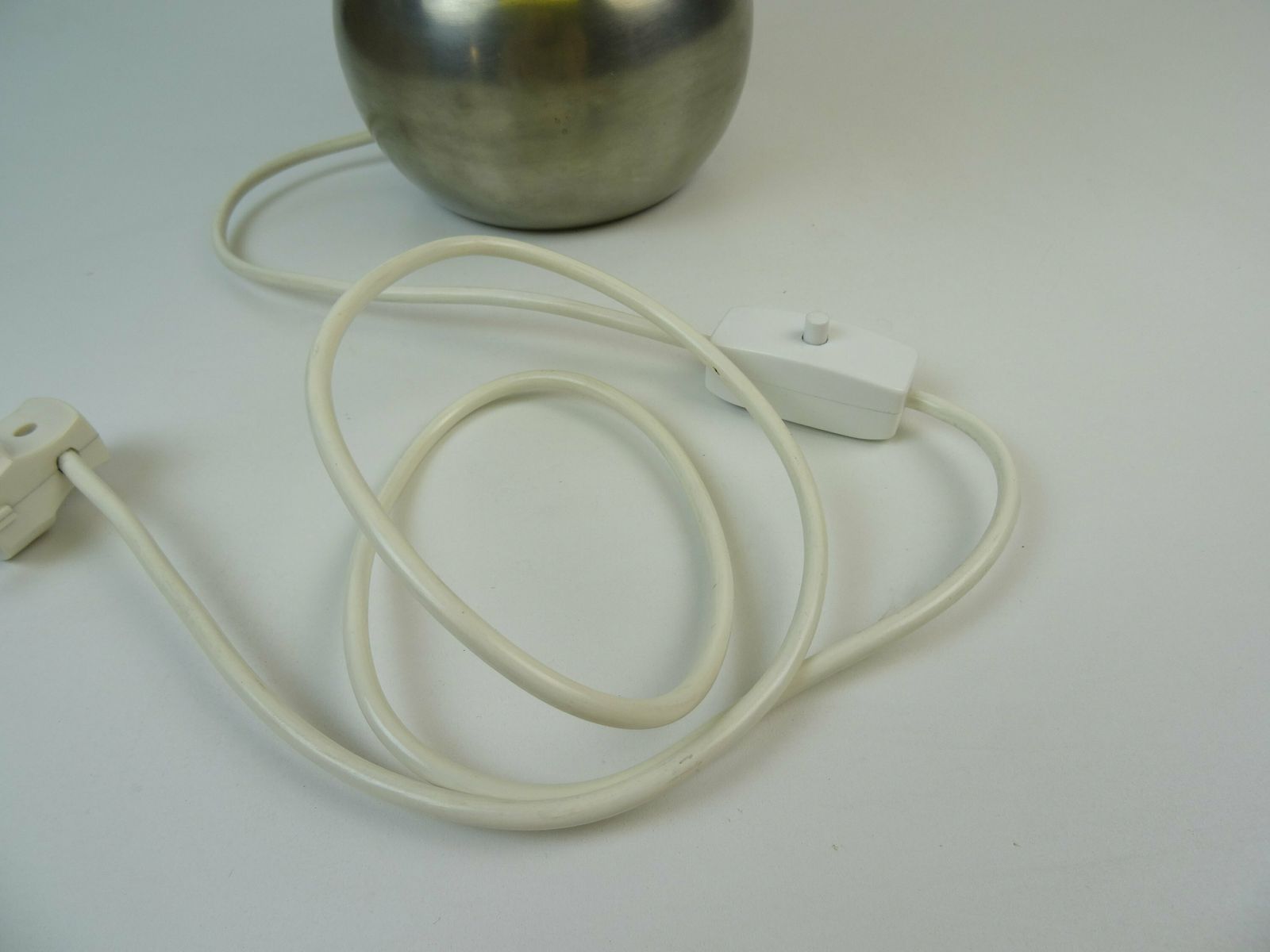 photo furniture Vintage Pewter And Silk Desk Table Lamp Germany 1960 Minimalist Design
