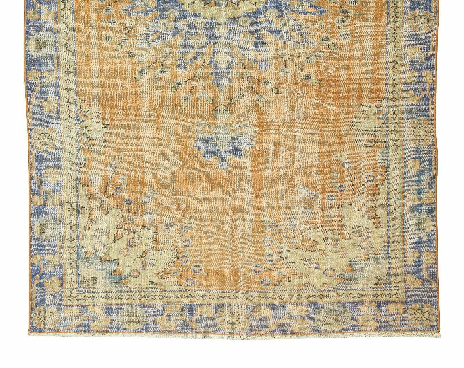 5.8x9 Ft Hand Knotted Vintage Turkish Oushak Rug With Medallion Design photo 478.0