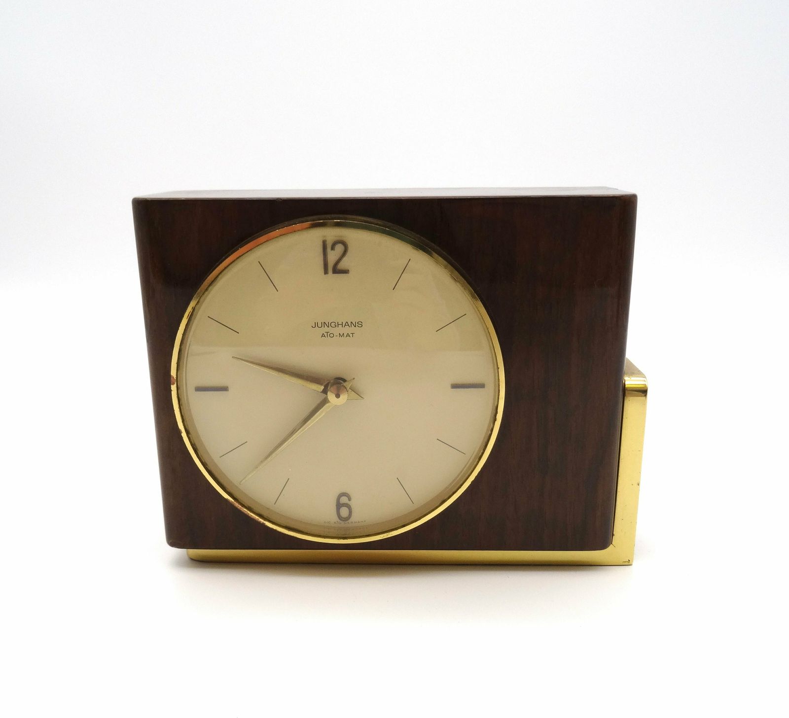 Rare Minimalist Mid Century Teak Desk Clock By Junghans Ato Mat photo 422.0