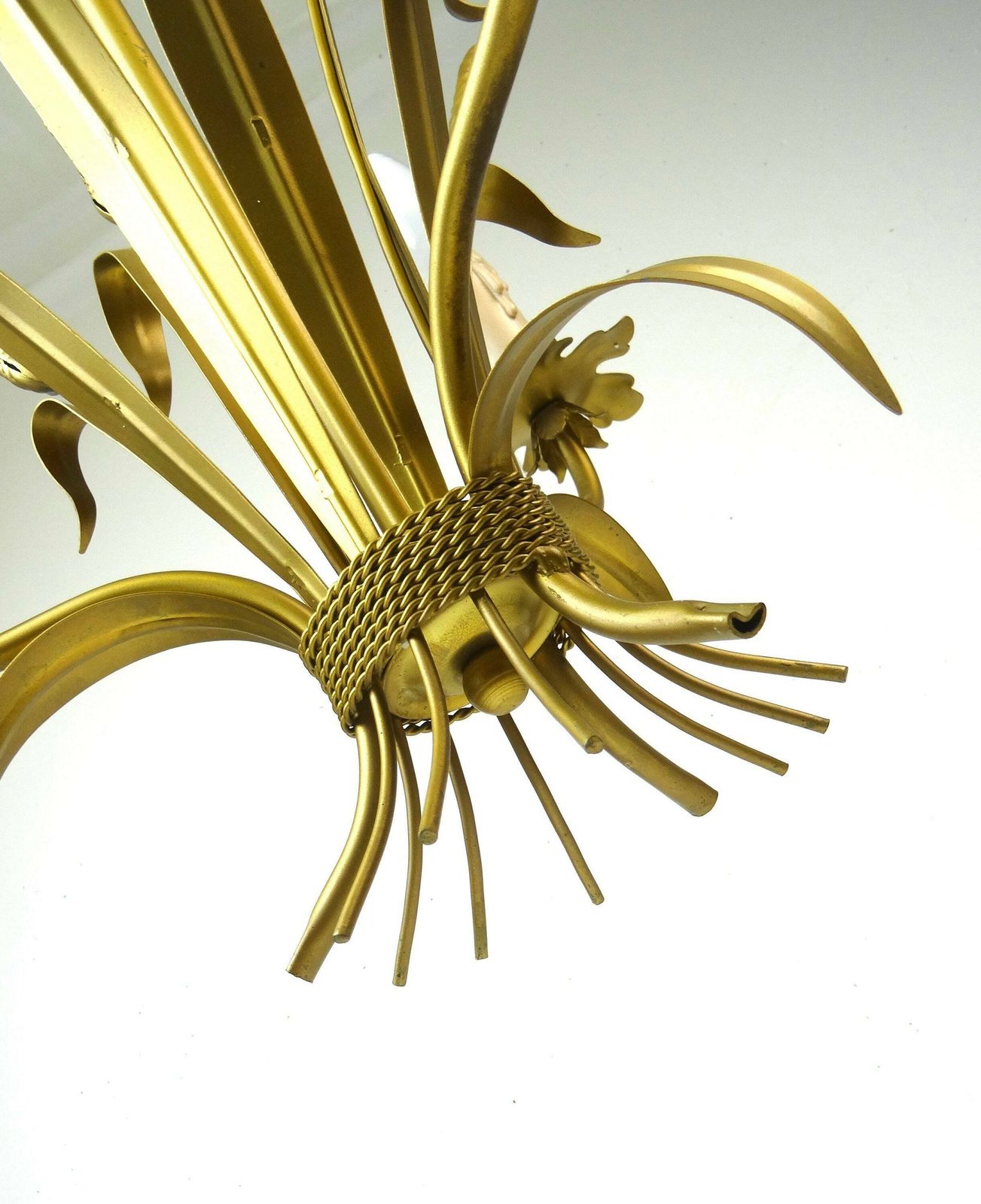 Beautiful Mid Century Chandelier Hollywood Regency Pendant Lamp Italy 50s photo for sale