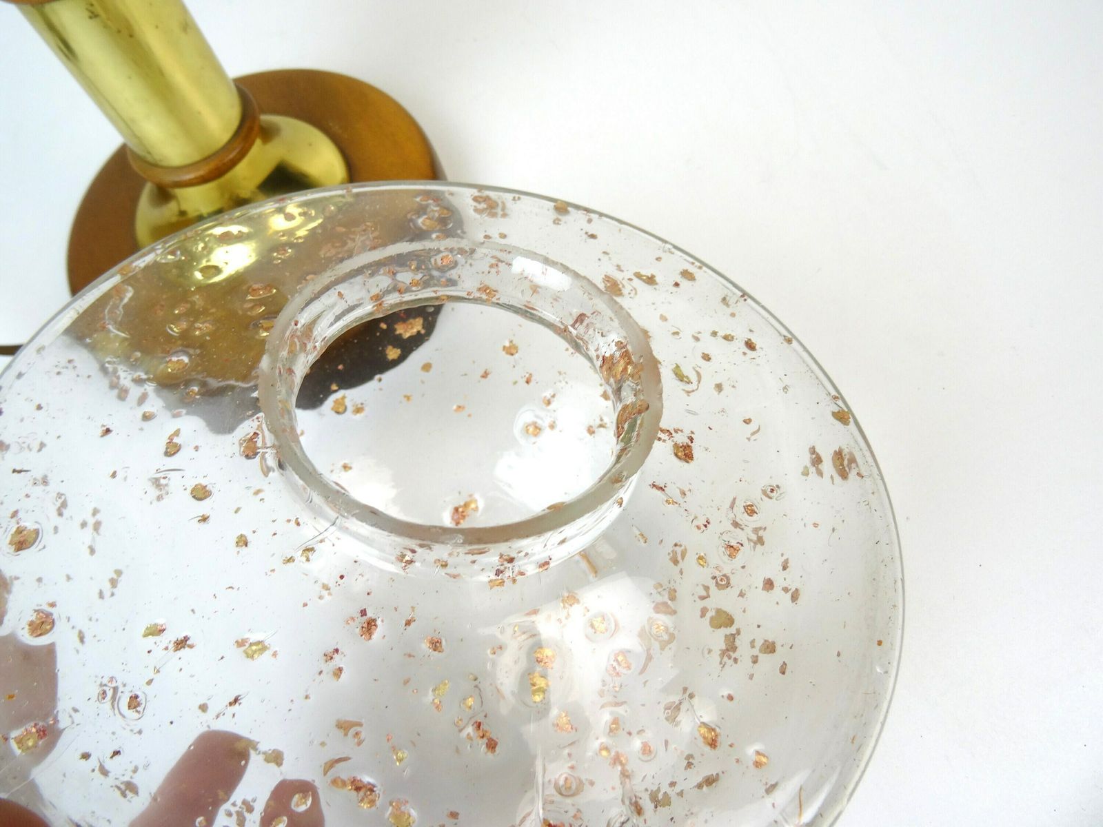 Beautiful Mid Century Teak Brass Glass Mushroom Desk Lamp By Temde photo vintage