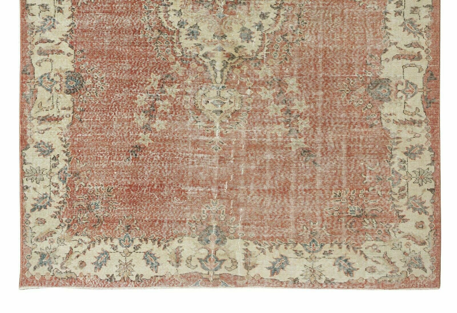 6.6x9 Ft Hand Knotted Vintage Oushak Rug, Traditional 1960s Floor Covering photo 547.0