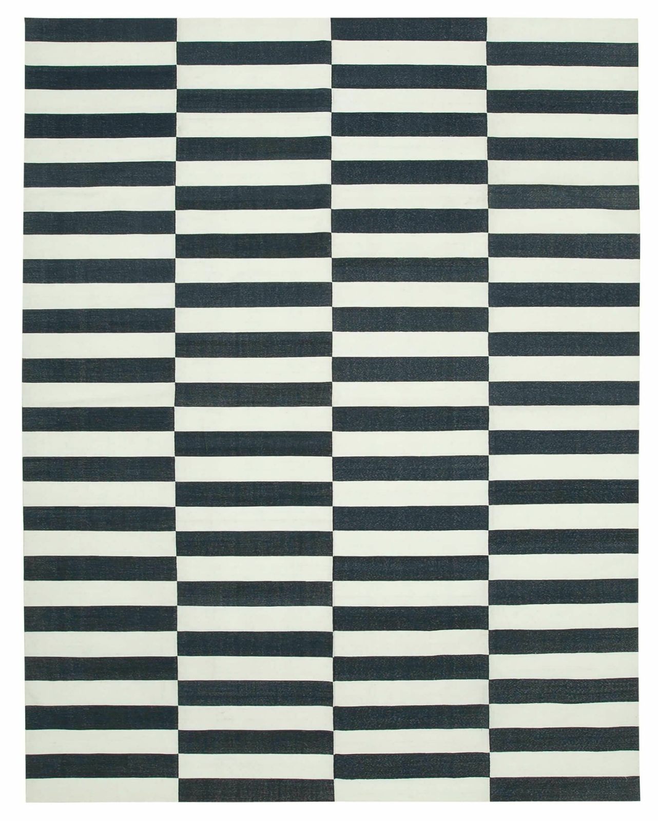 9x12 Black Dhurrie Rug, Late 20th Century