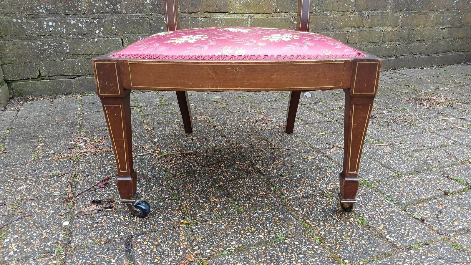 Vintage Inlaid Upholstered Occasional Bedroom Chair Vgc photo 155.0