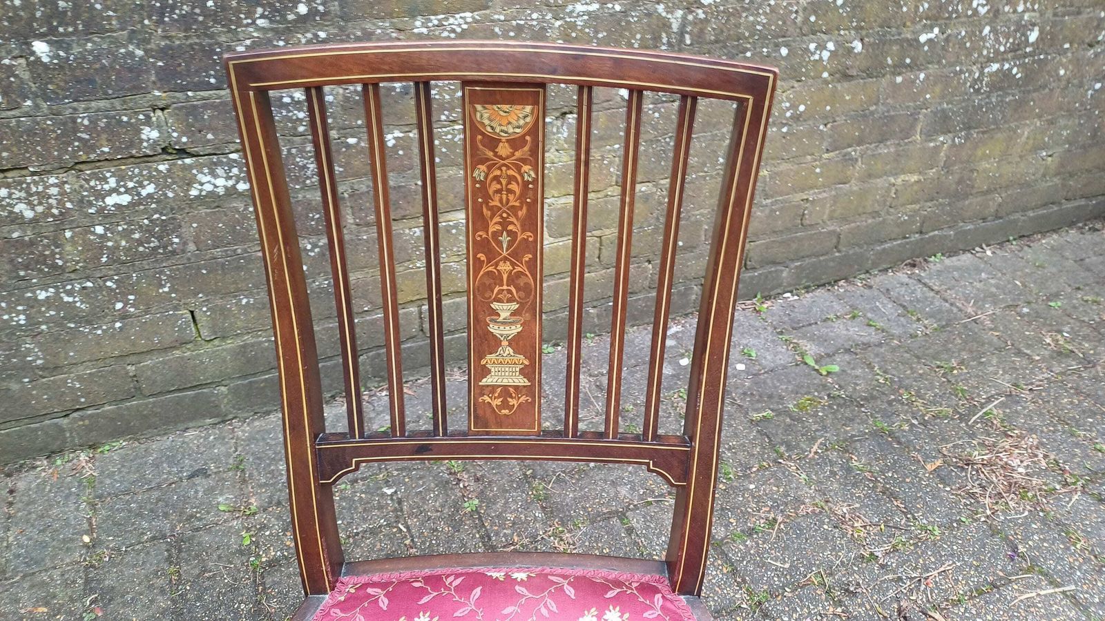 Vintage Inlaid Upholstered Occasional Bedroom Chair Vgc photo vinterior