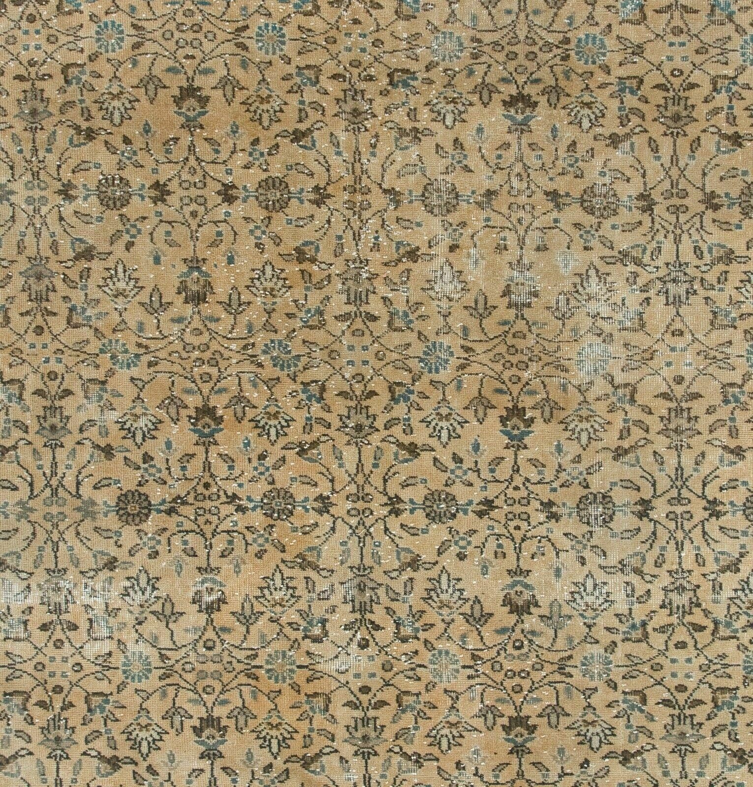7.5x11 Ft Large Hand Knotted Vintage Anatolian Wool Area Rug With Floral Design photo buy