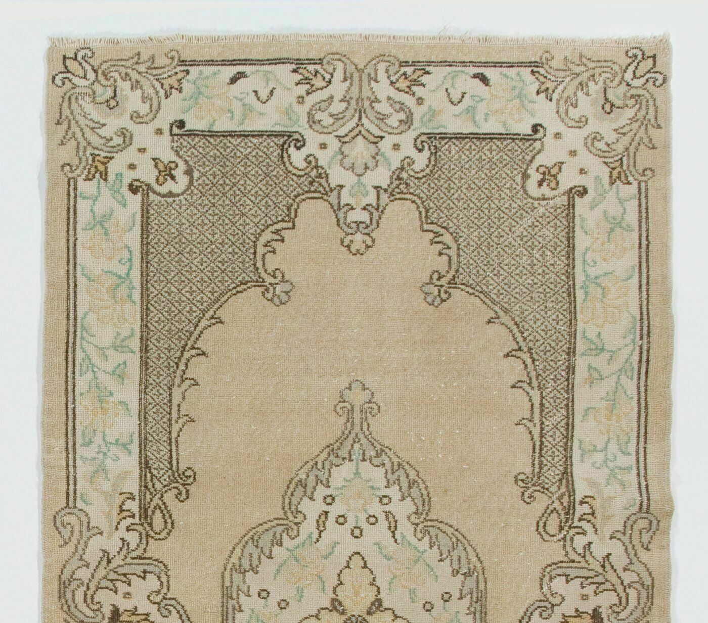 3.8x7 Ft Vintage Anatolian Oushak Rug. Hand Knotted Carpet, Floor Covering photo furniture
