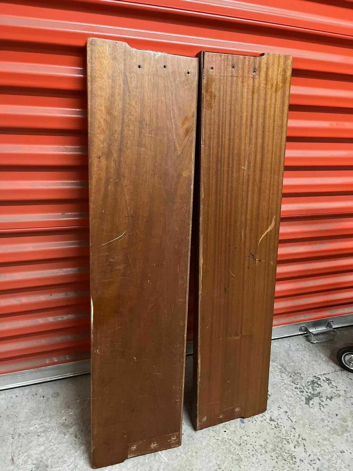Vintage Solid Wood Iroko Shelving Units Ex School 1960s photo furniture