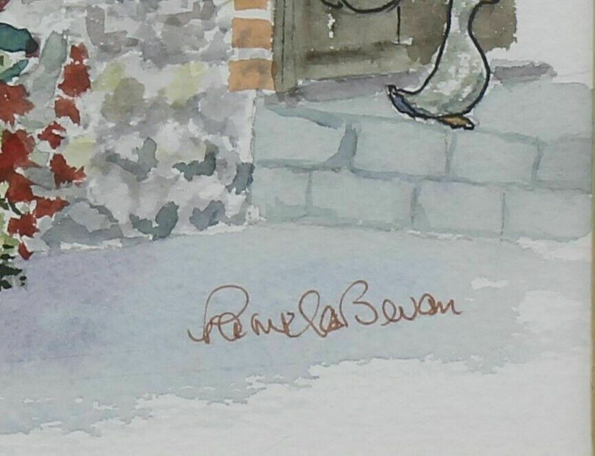 Watercolour By Pamela Bevan. Titled "Heron's Reach" photo for sale