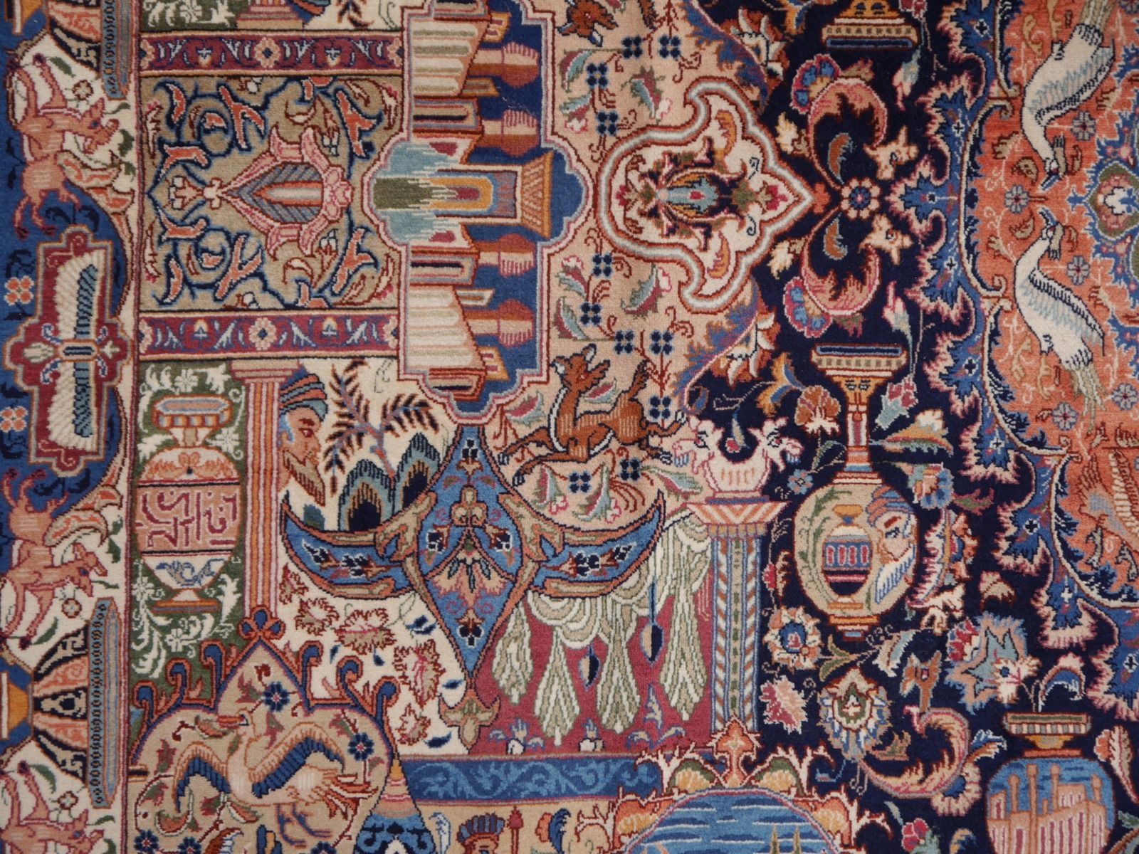 Large Vintage Rug With Pectoral Floral Design Hand Knotted 14 X 10 Ft photo furniture