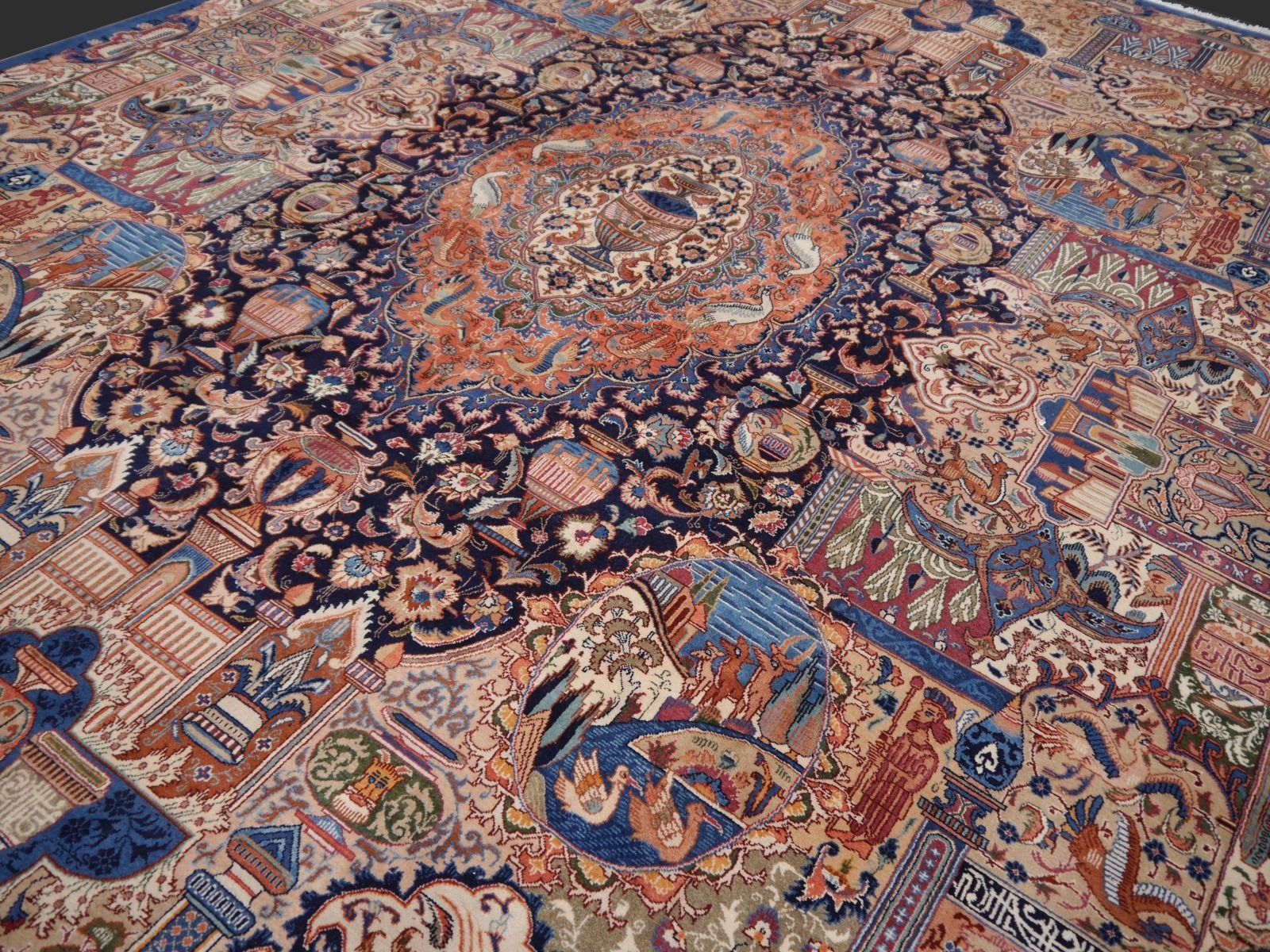 Large Vintage Rug With Pectoral Floral Design Hand Knotted 14 X 10 Ft photo vinterior