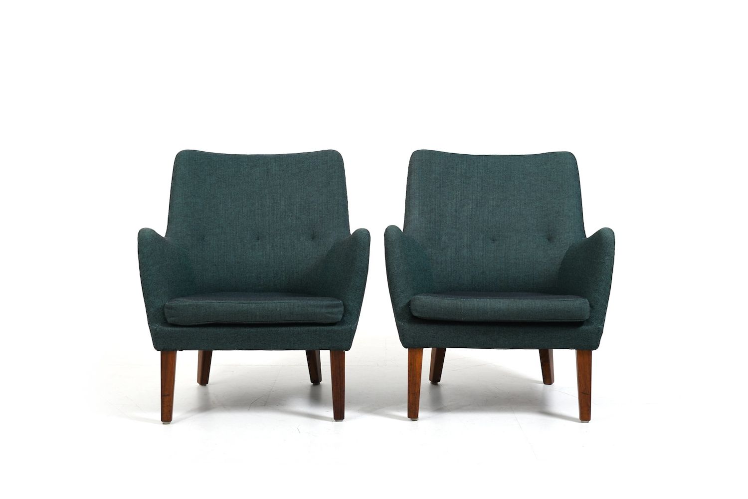 Rare Pair Of Av 53 Easychairs By Arne Vodder 1953 photo vintage