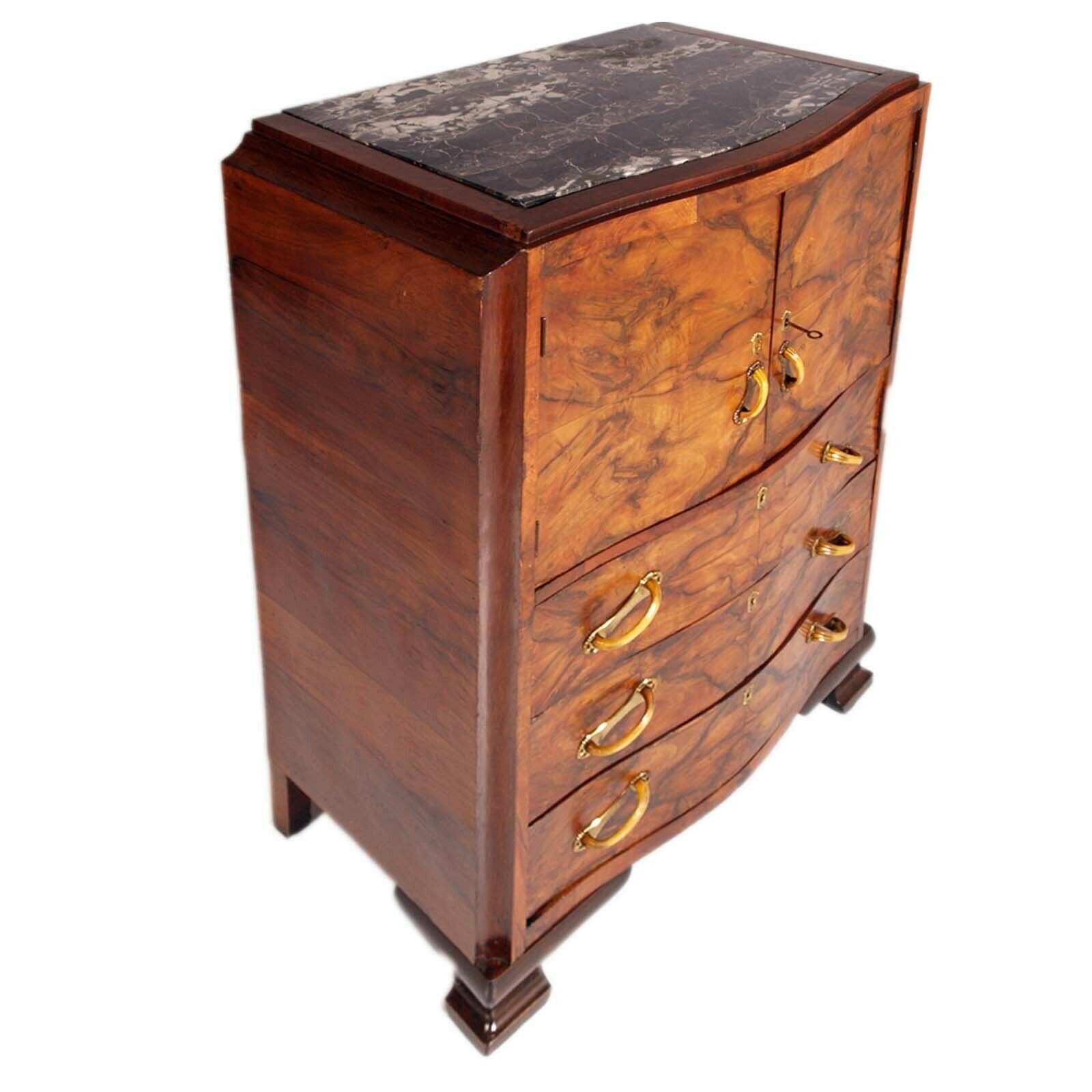 Art Deco Trumeau Cabinet Dresser  In Walnut Briar By Atelier Di Varedo Attributed To Gaetano Borsani photo for sale