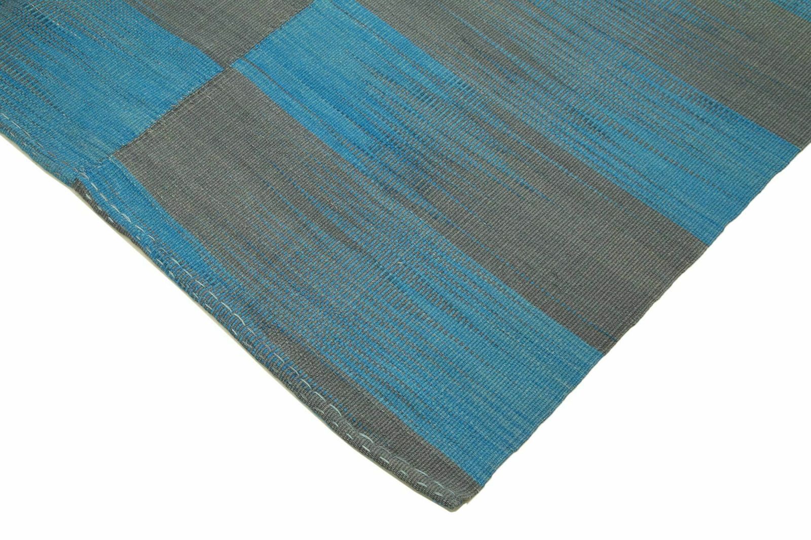7x9 Blue Contemporary Kilim Rug   37549 photo Textiles